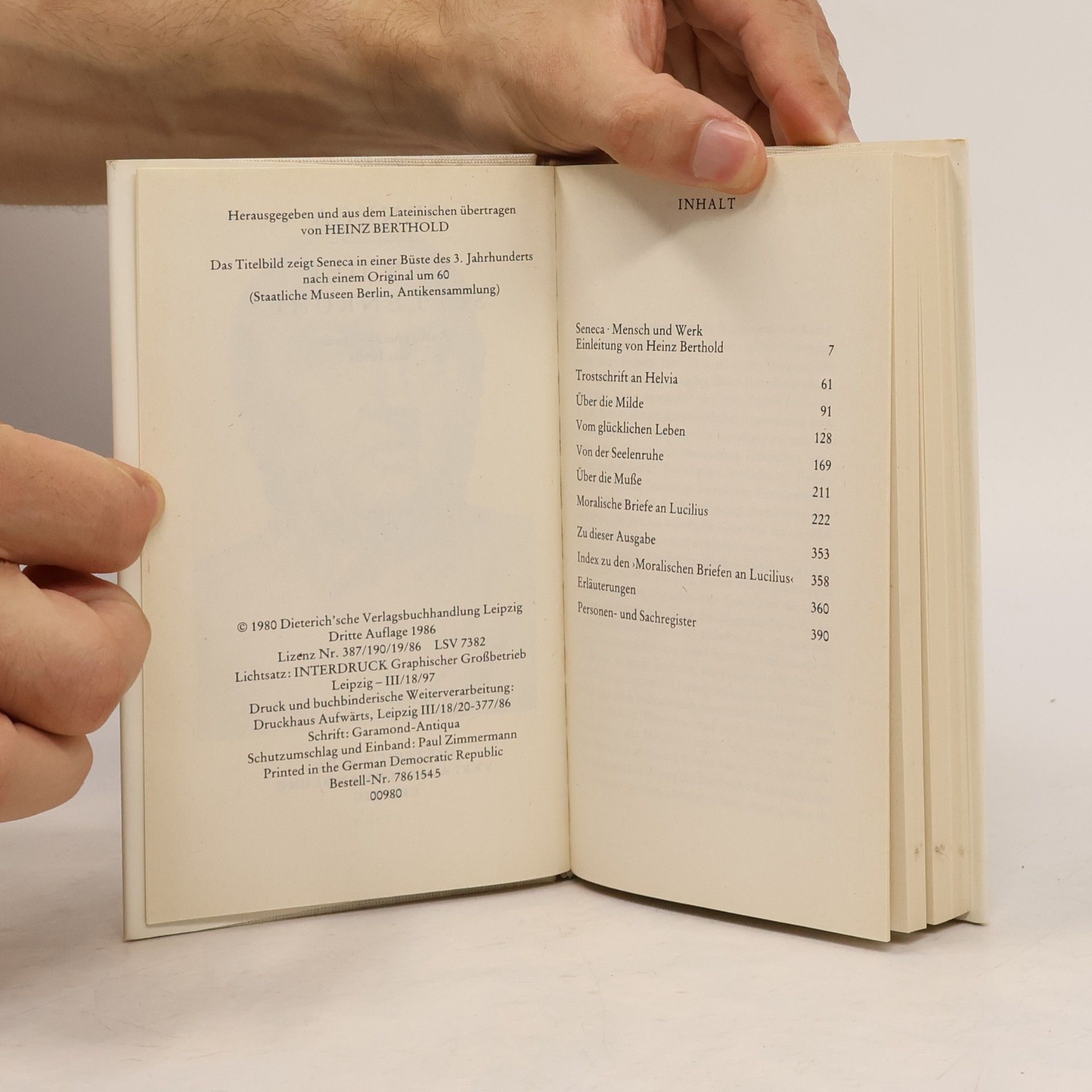 Lucius Annaeus Seneca Seneca. Von der Seelenruhe