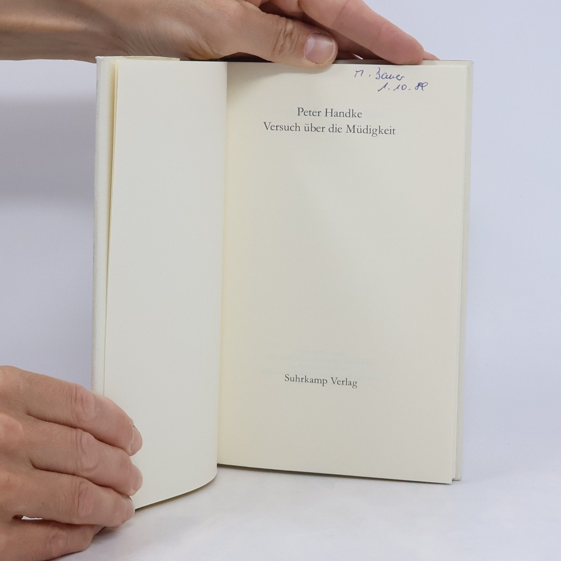 Peter Handke Versuch über die Müdigkeit