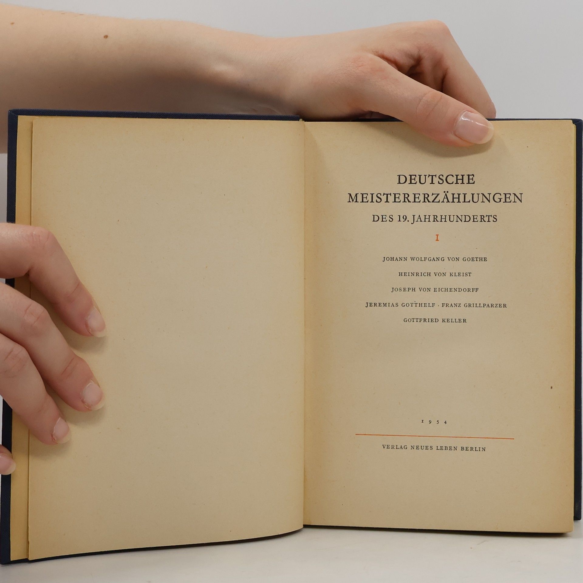 Various authors Deutsche Meistererzählungen des 19. Jahrhunderts I.