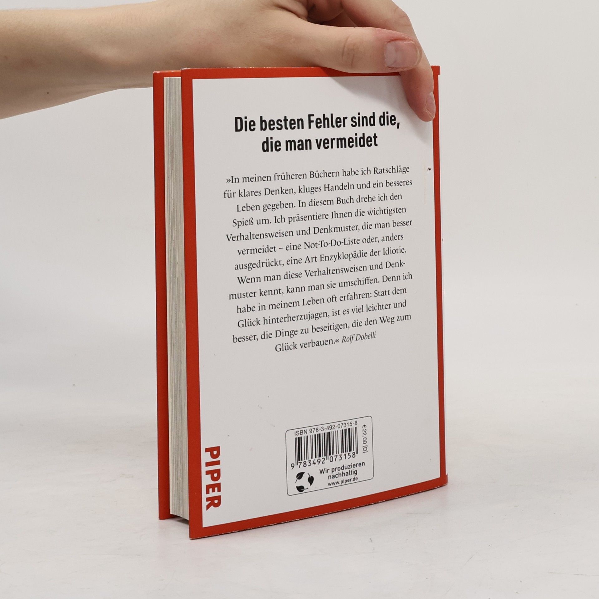 Rolf Dobelli Die Not-To-Do-Liste. 52 Wege, die größten Lebensfehler zu vermeiden