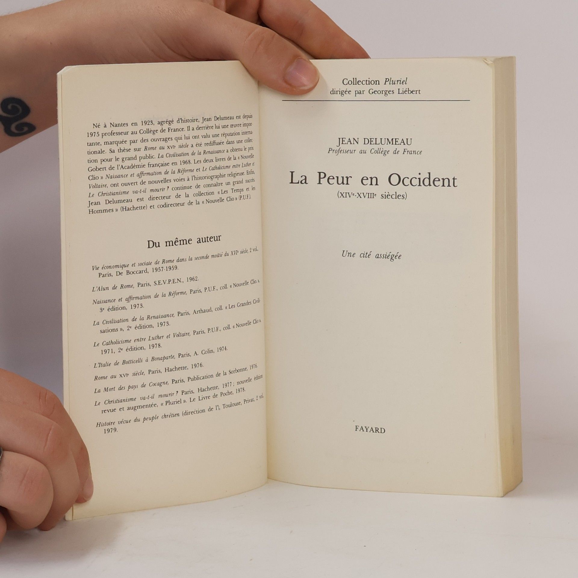 Jean Delumeau La peur en Occident