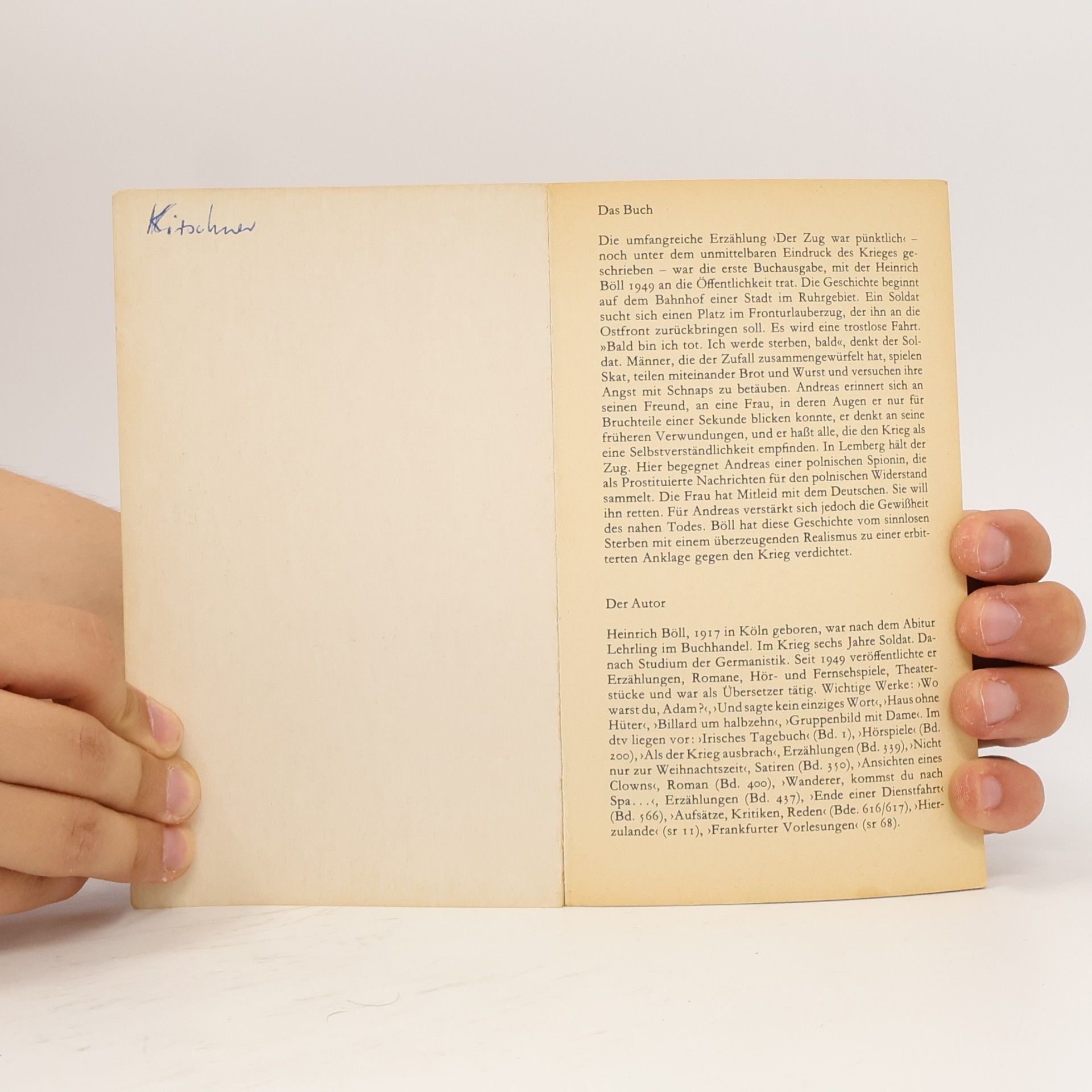Heinrich Böll Der Zug war pünktlich