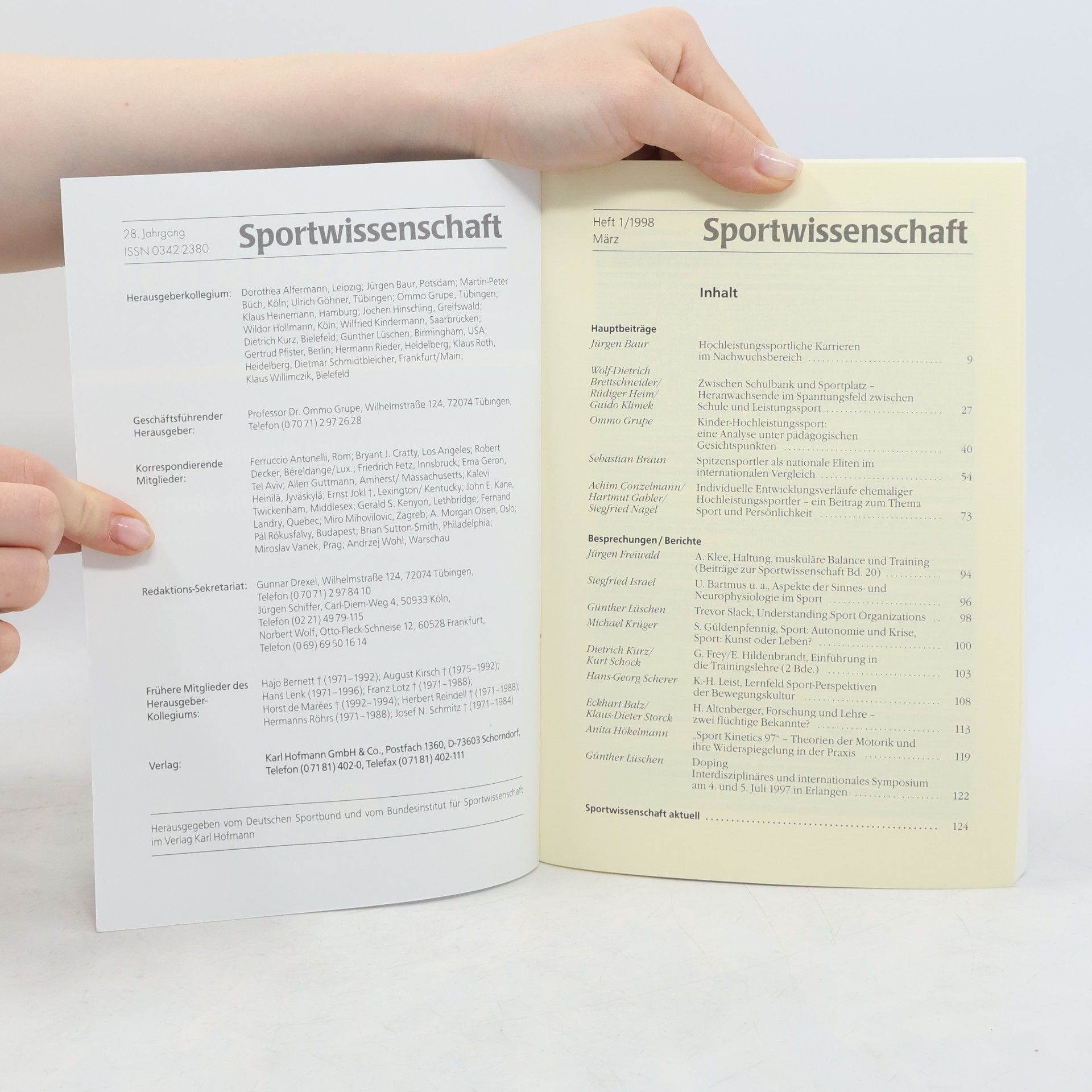 Various authors Sportwissenschaft 1998/1