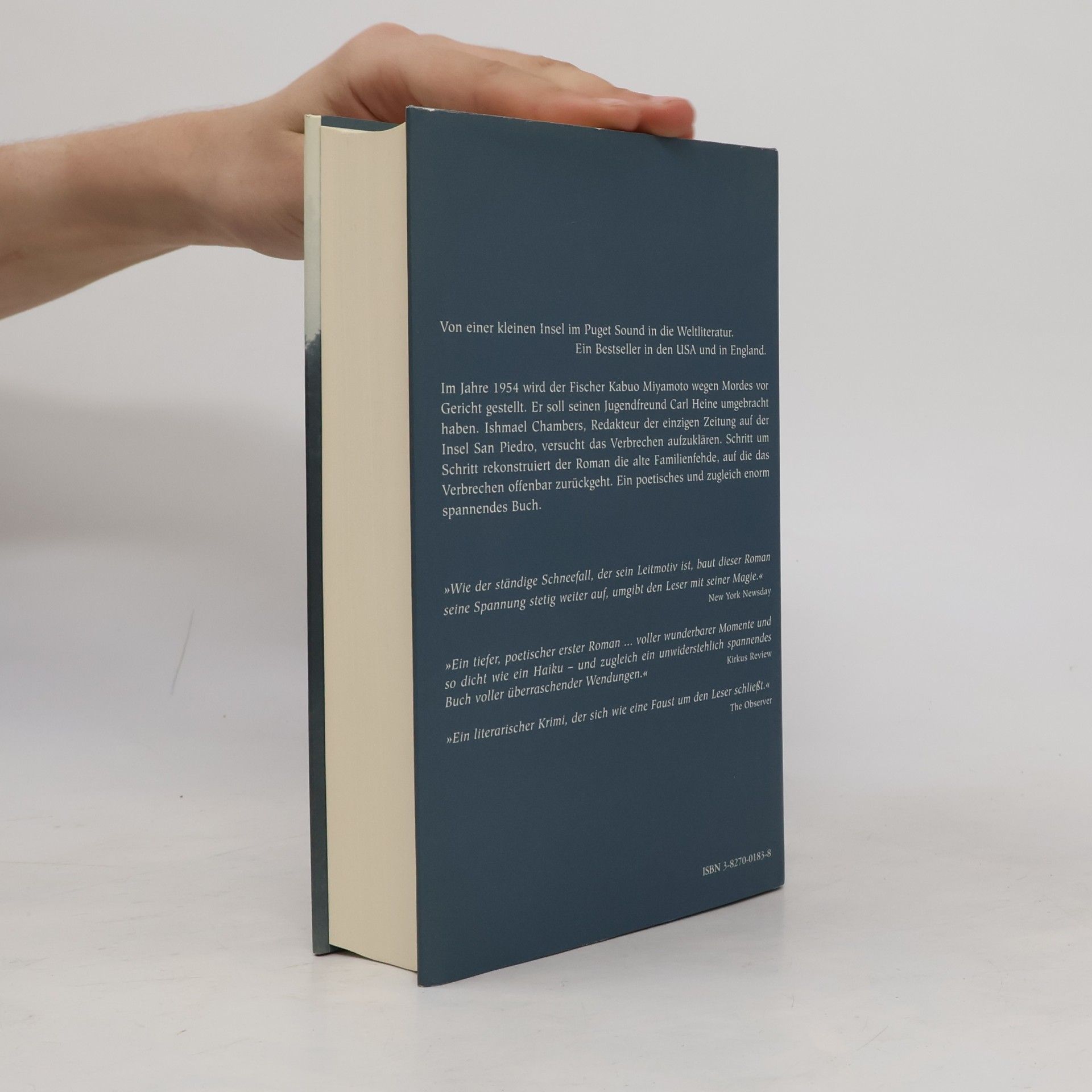 David Guterson Schnee, der auf Zedern fällt