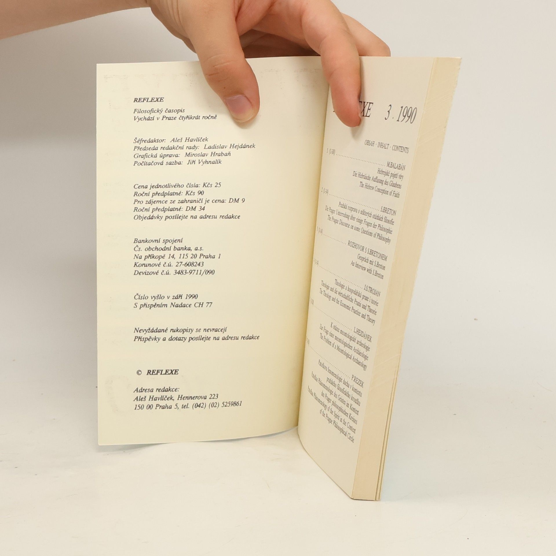 Autorenkollektiv Reflexe. Filosofický časopis (roč. 1990, č. 3)