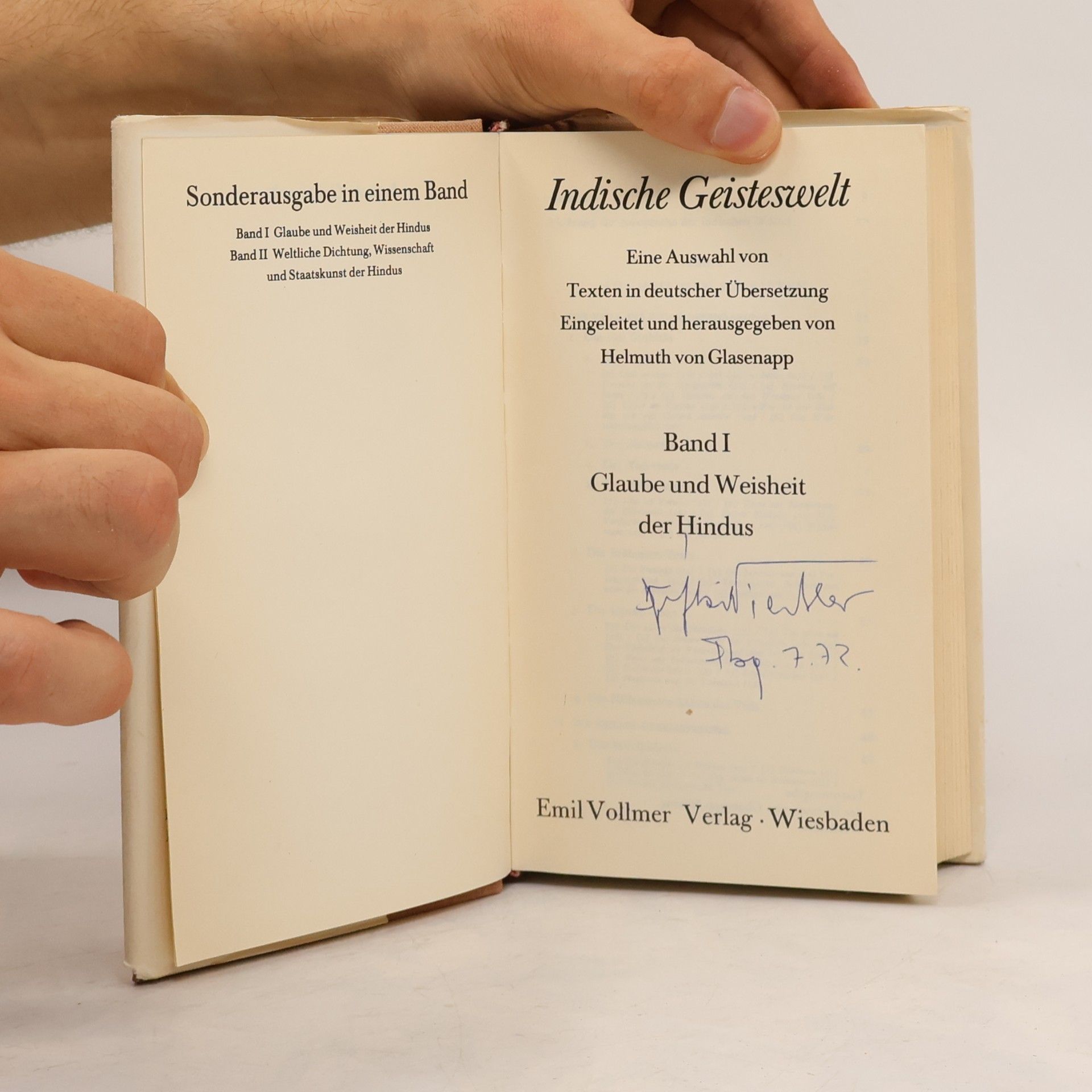 Helmuth von Glasenapp Indische Geisteswelt