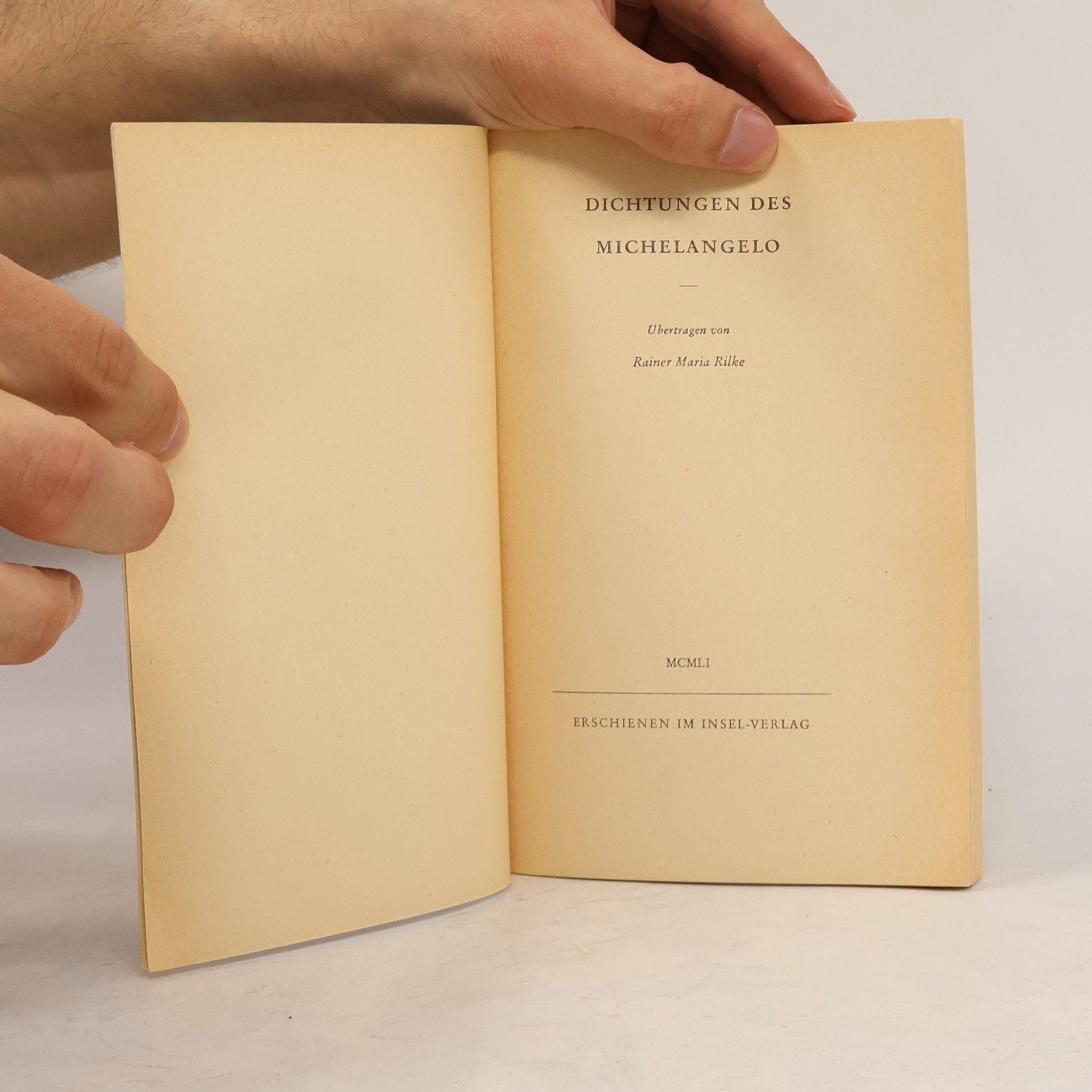 Rainer Maria Rilke Dichtungen des Michalangelo