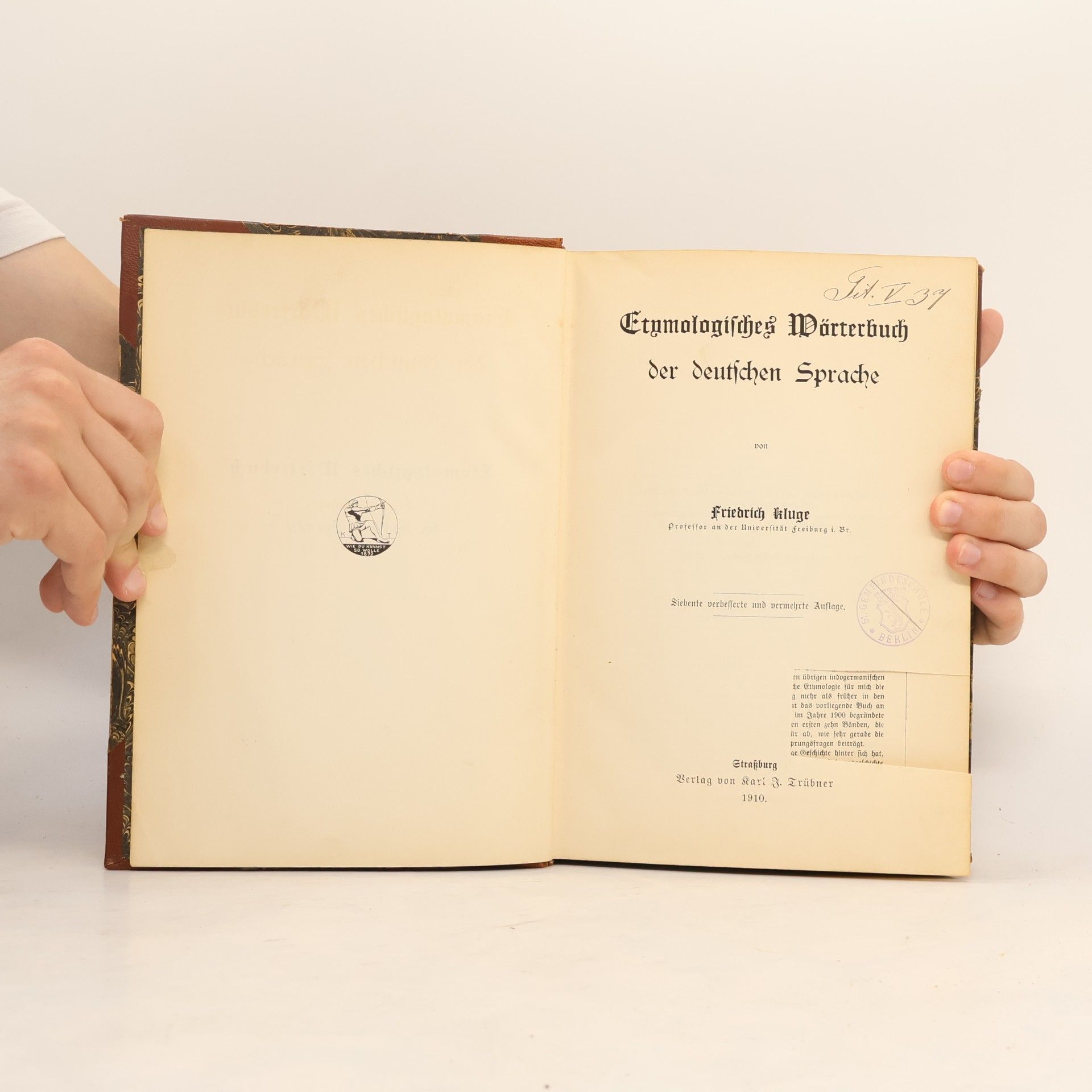 Friedrich Kluge Etymologisches Wörterbuch der deutschen Sprache