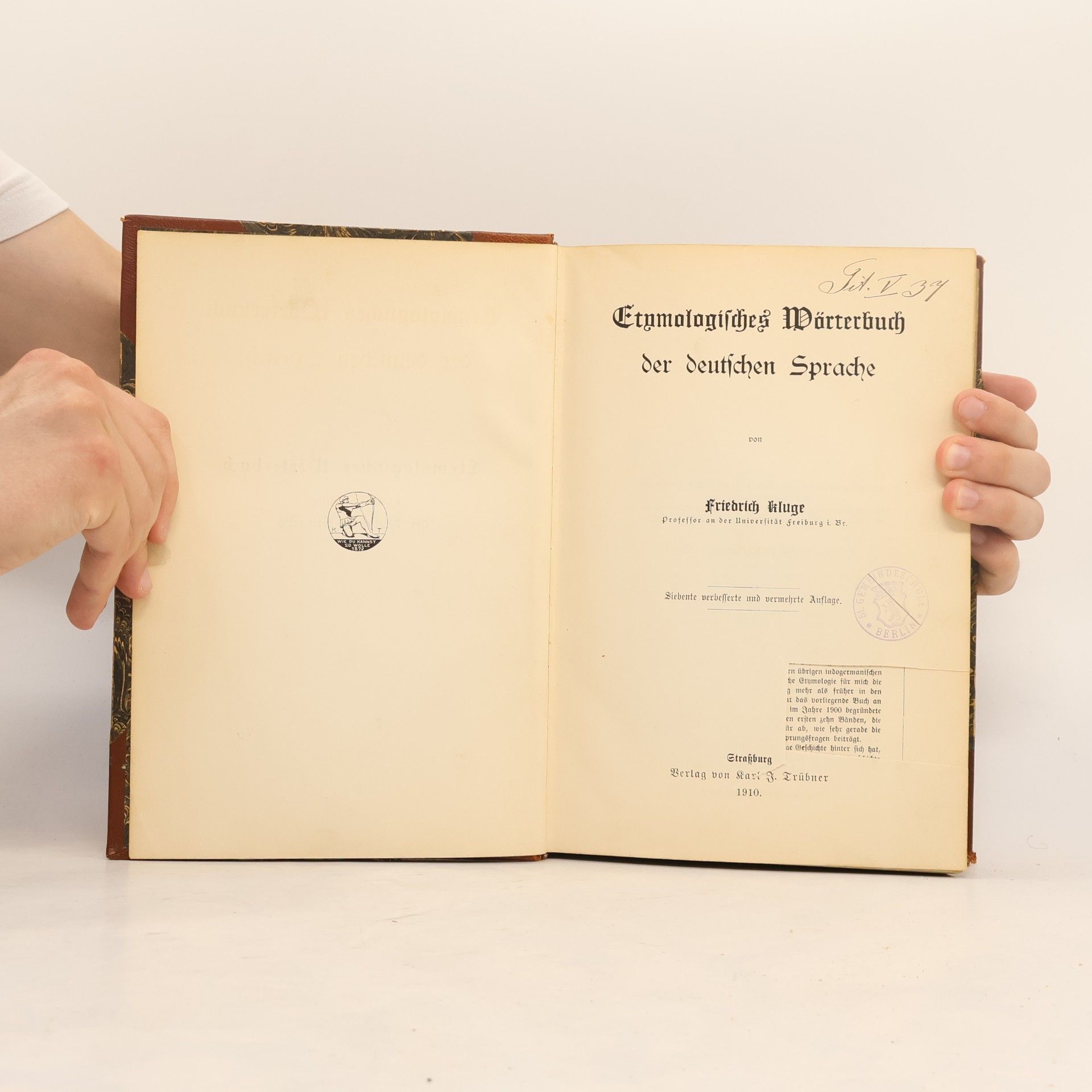 Friedrich Kluge Etymologisches Wörterbuch der deutschen Sprache