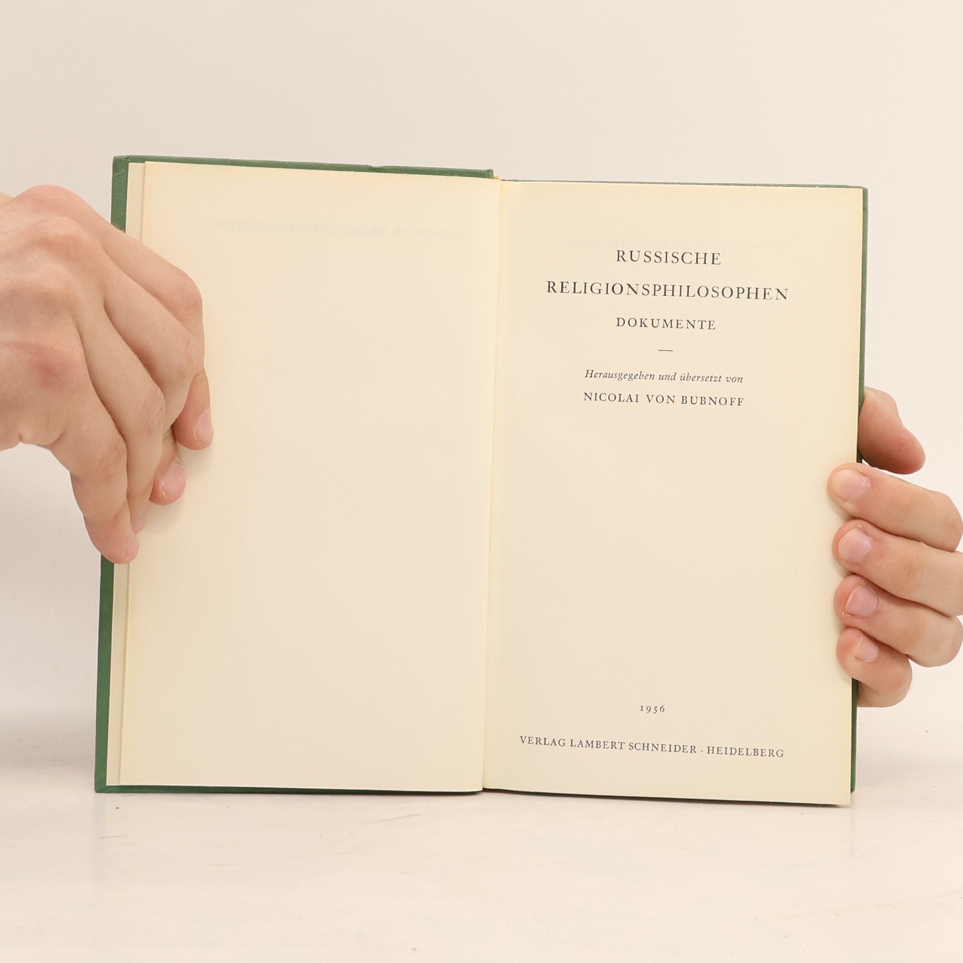 Nicolai von Bubnoff Russische Religionsphilosophen