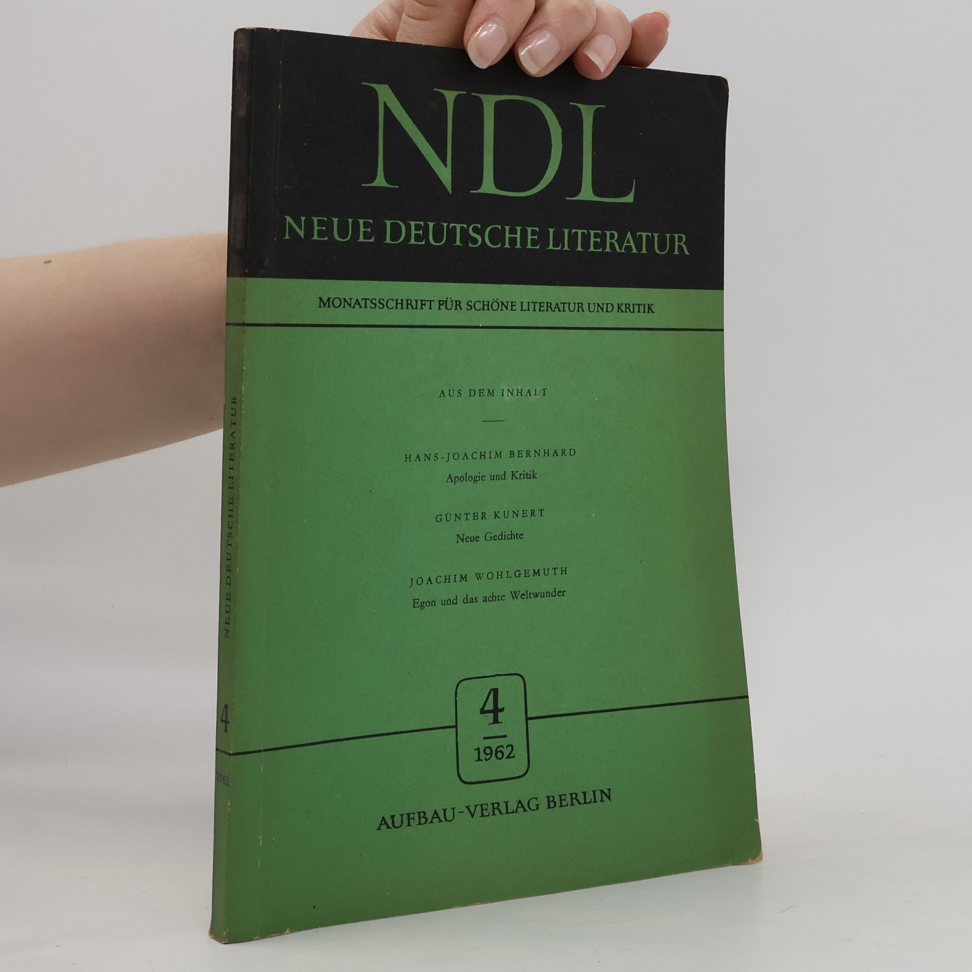 Autorenkollektiv Neue Deutsche Literatur 4/1962