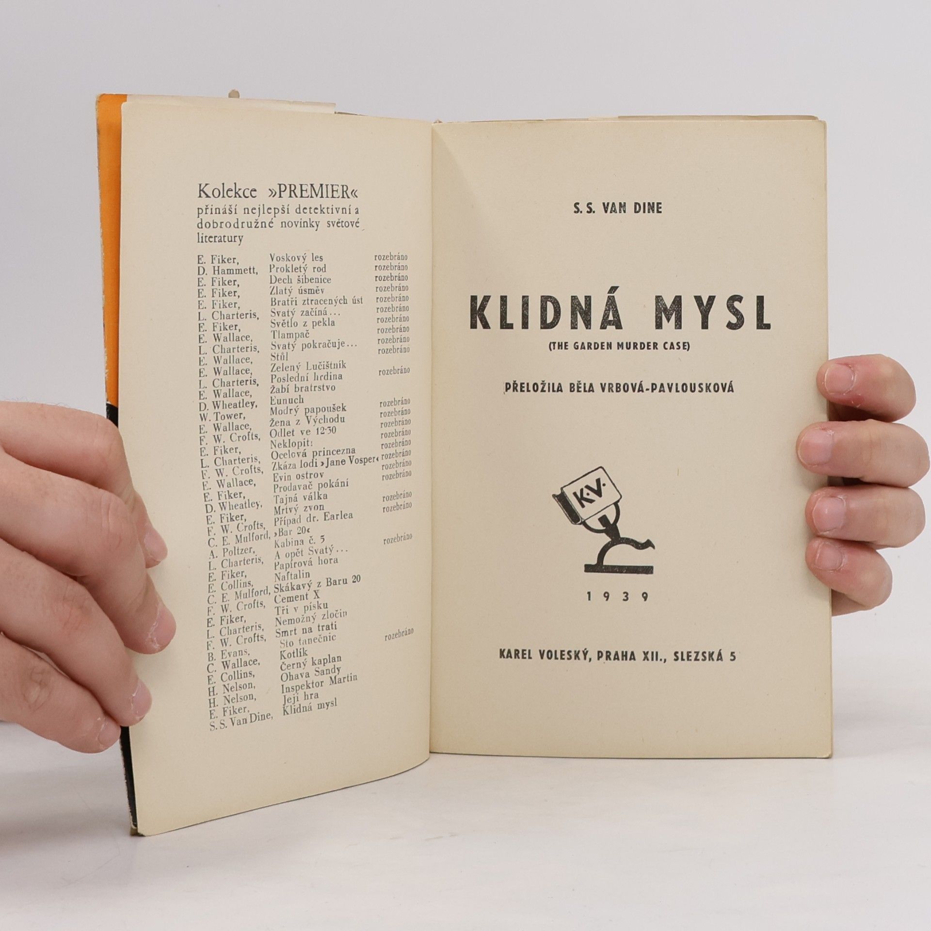 S S Van Dine Klidná mysl