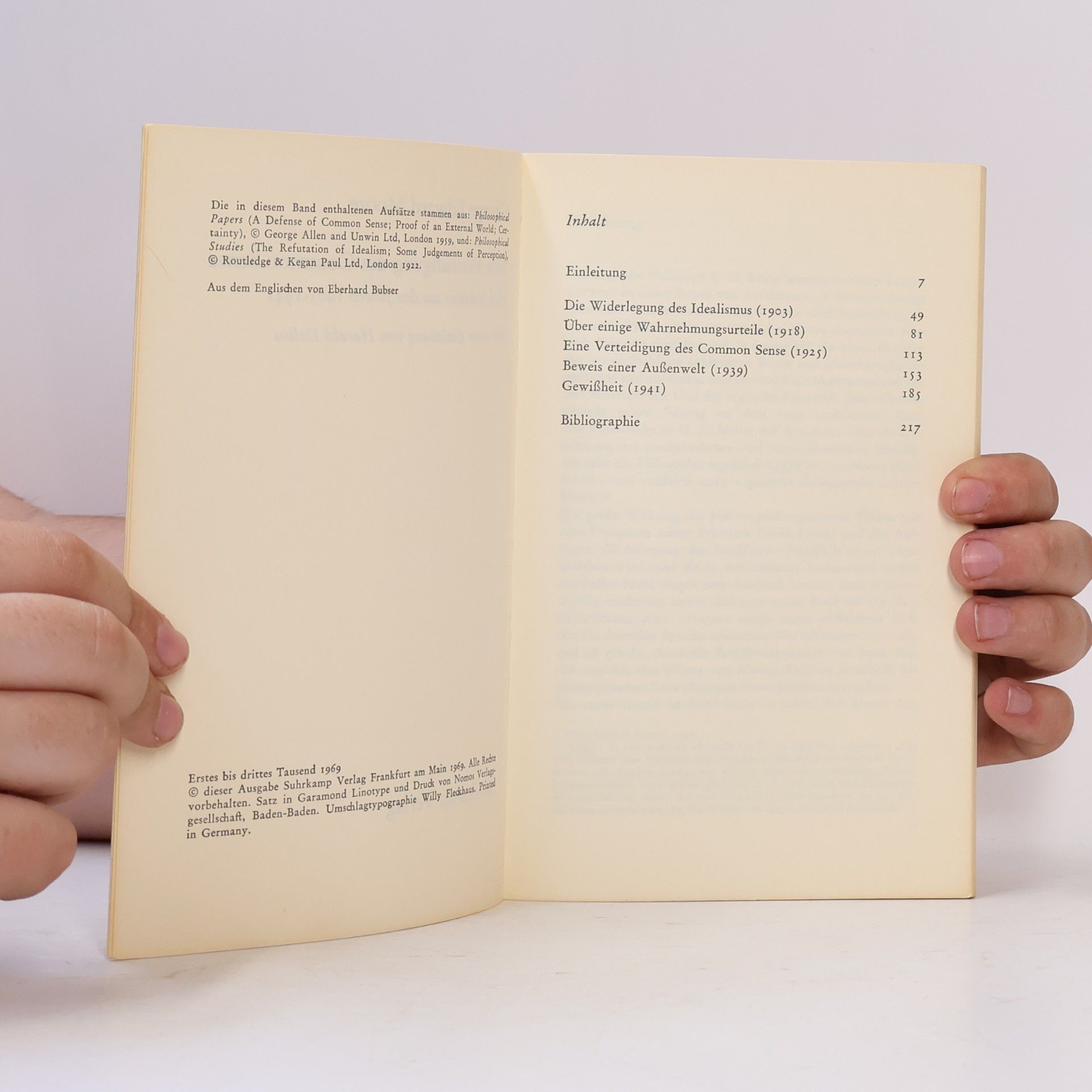 G. E. Moore Theorie: Eine Verteidigung des Common Sense