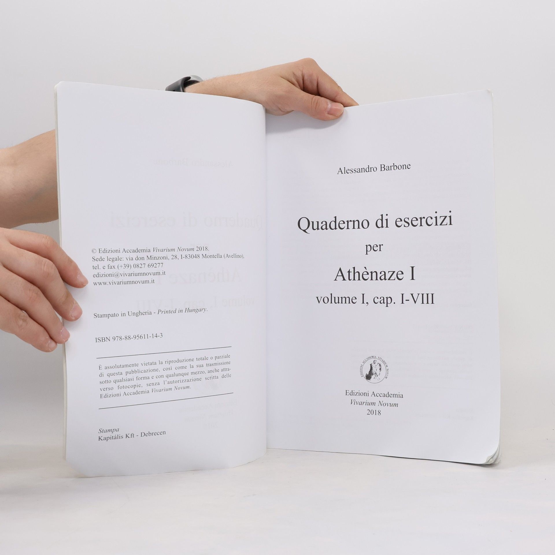 Alessandro Barbone Quaderno di esercizi per Athènaze I, volume I, cap. I-VIII
