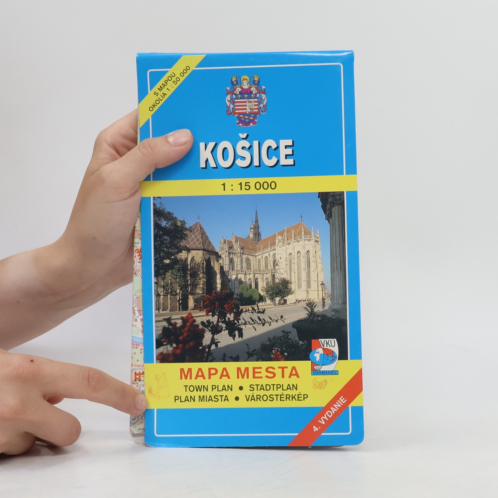 Vašek Jaroslav Košice mapa mesta 1:15 000 s mapou okolia 1:50 000, 4. vydanie