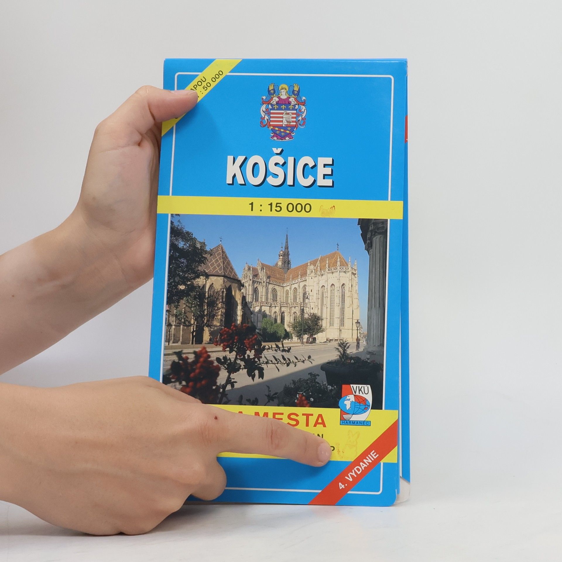 Vašek Jaroslav Košice mapa mesta 1:15 000 s mapou okolia 1:50 000
