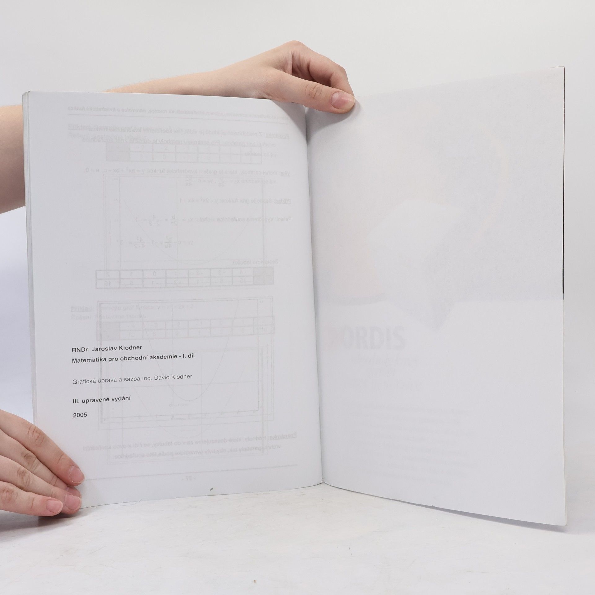 Jaroslav Klodner Matematika pro obchodní akademie a střední odborné školy 1