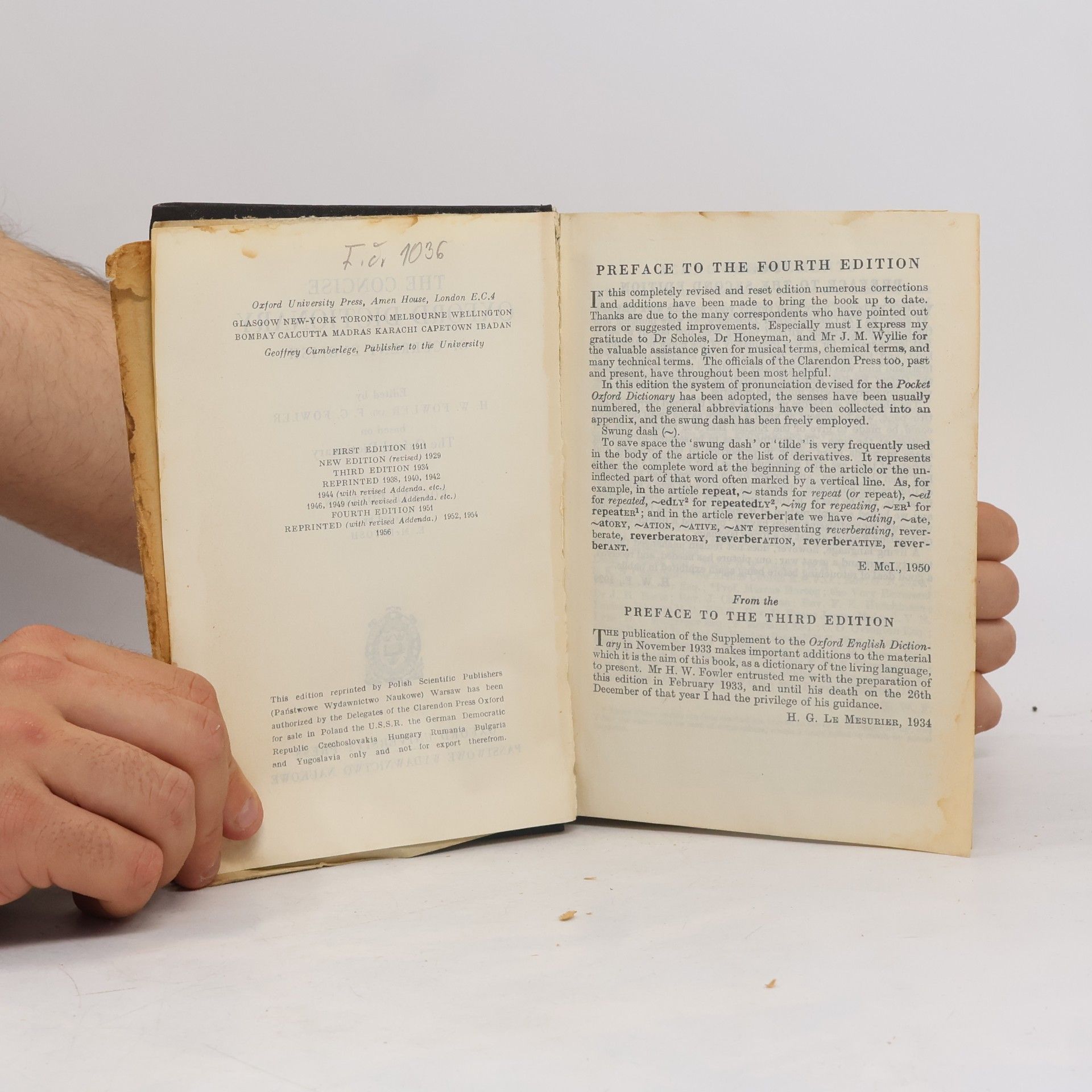 E. McIntosh The Concise Oxford Dictionary