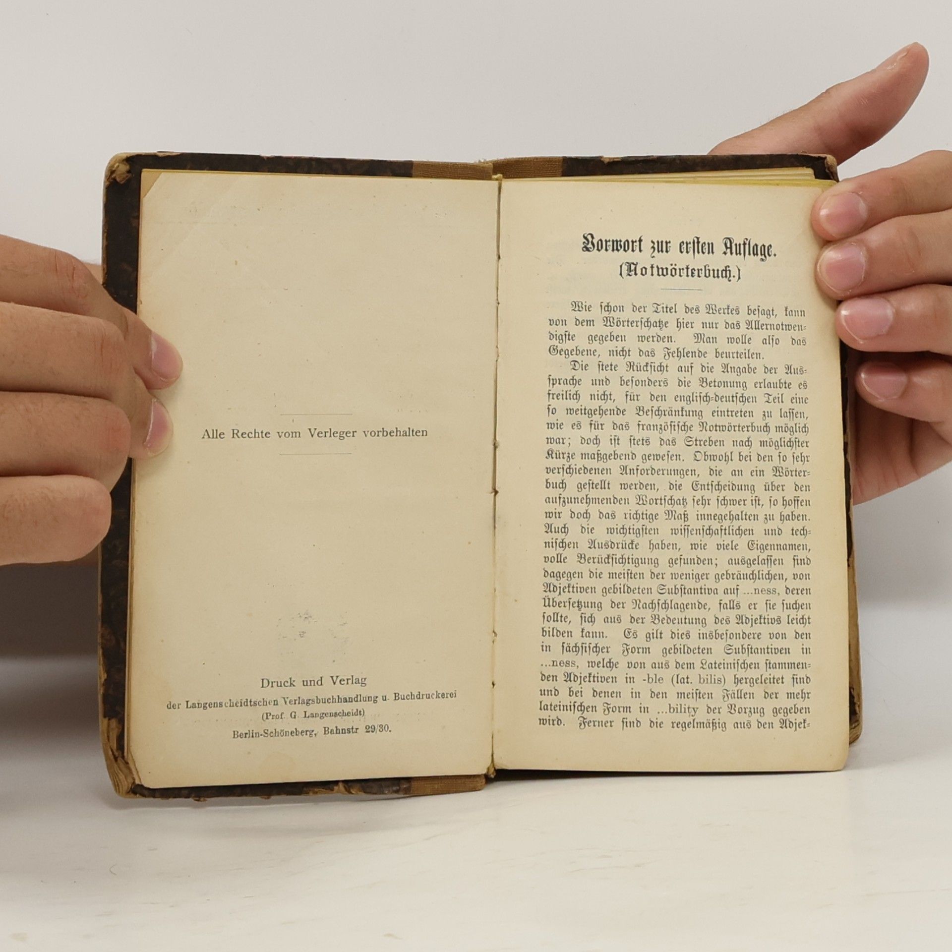 Dr. E. Muret Methode Toussaint-Langenscheidt. Taschenwörterbuch der englischen und deutschen Sprache I.
