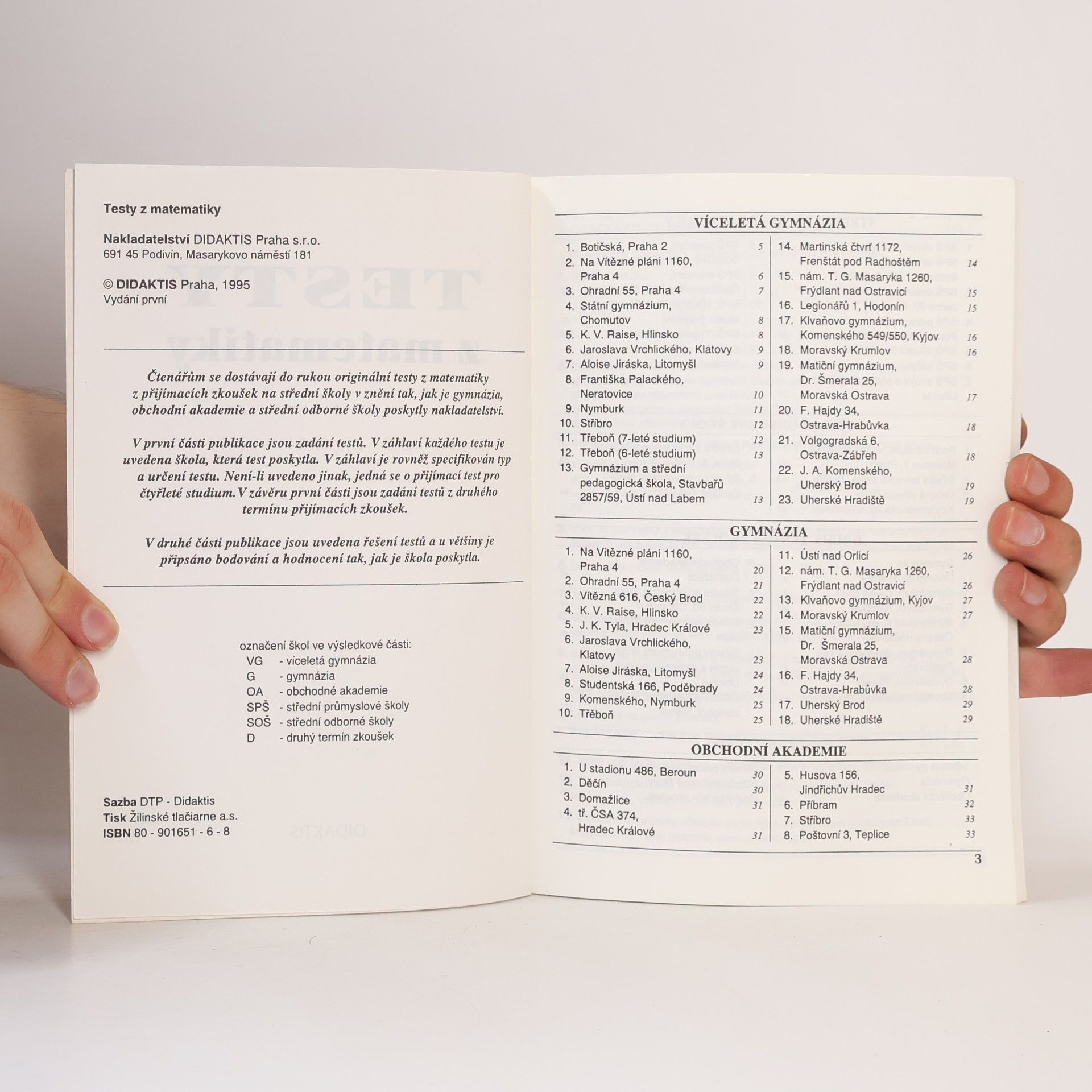Kolektiv autorů Testy z matematiky : [77 originálních zadání z přijímacích zkoušek na střední školy]