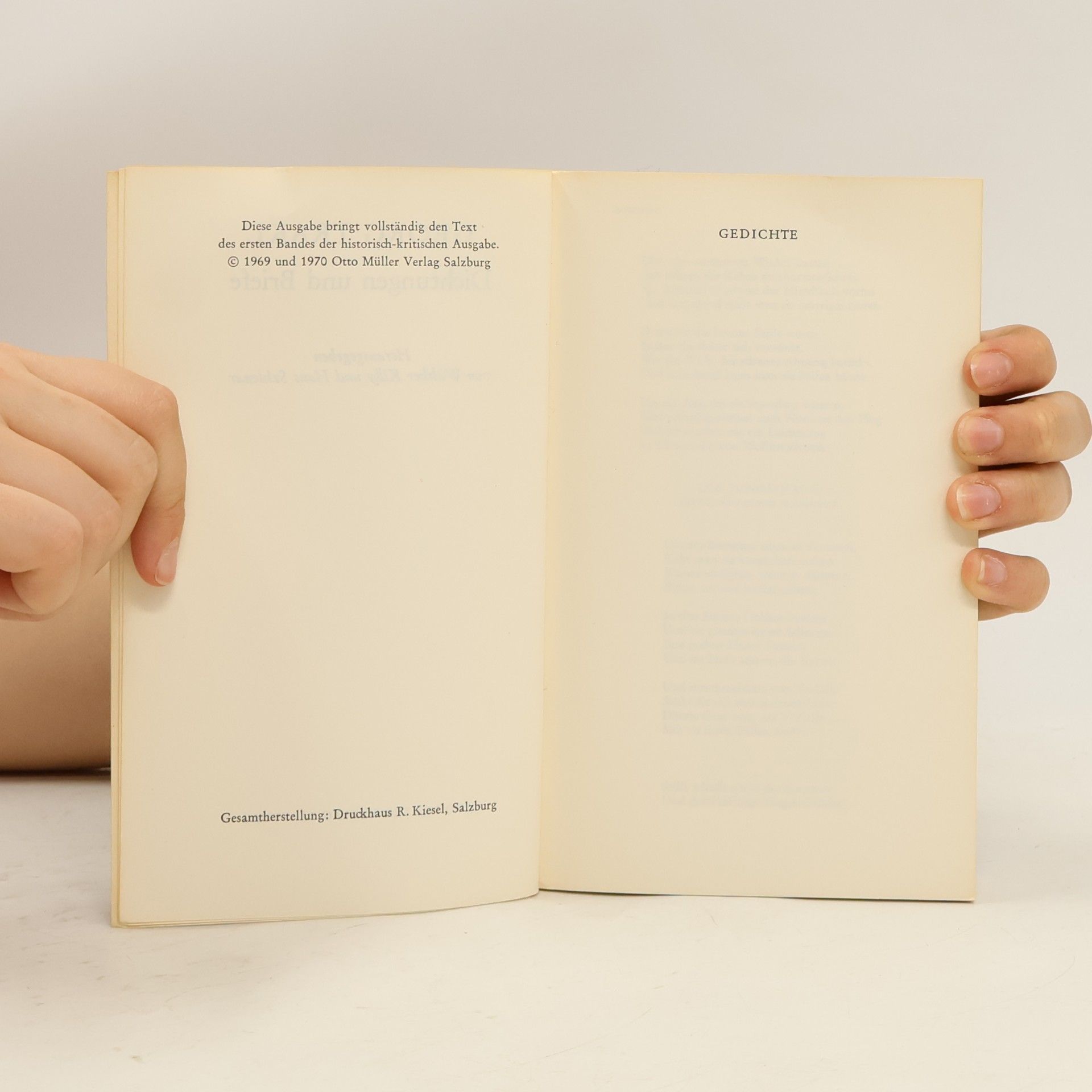 Georg Trakl Dichtungen und Briefe