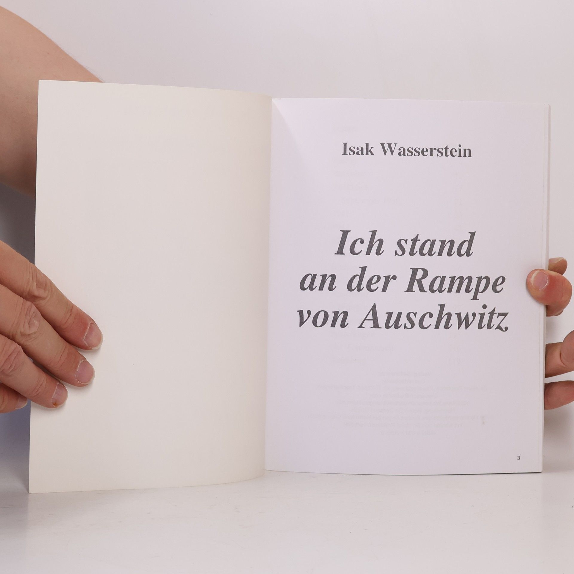 Isak Wasserstein Ich stand an der Rampe von Auschwitz