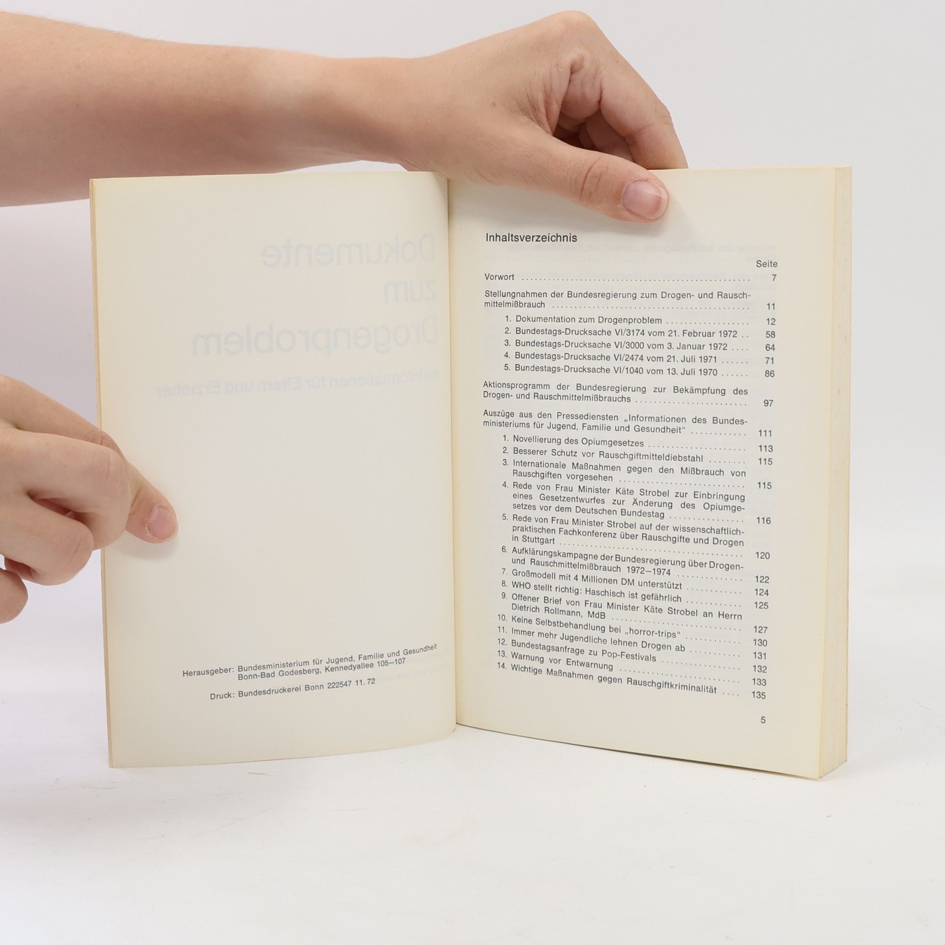 Autores varios Dokumente zum Drogenproblem mit Informationen für Eůtern und Erzieher