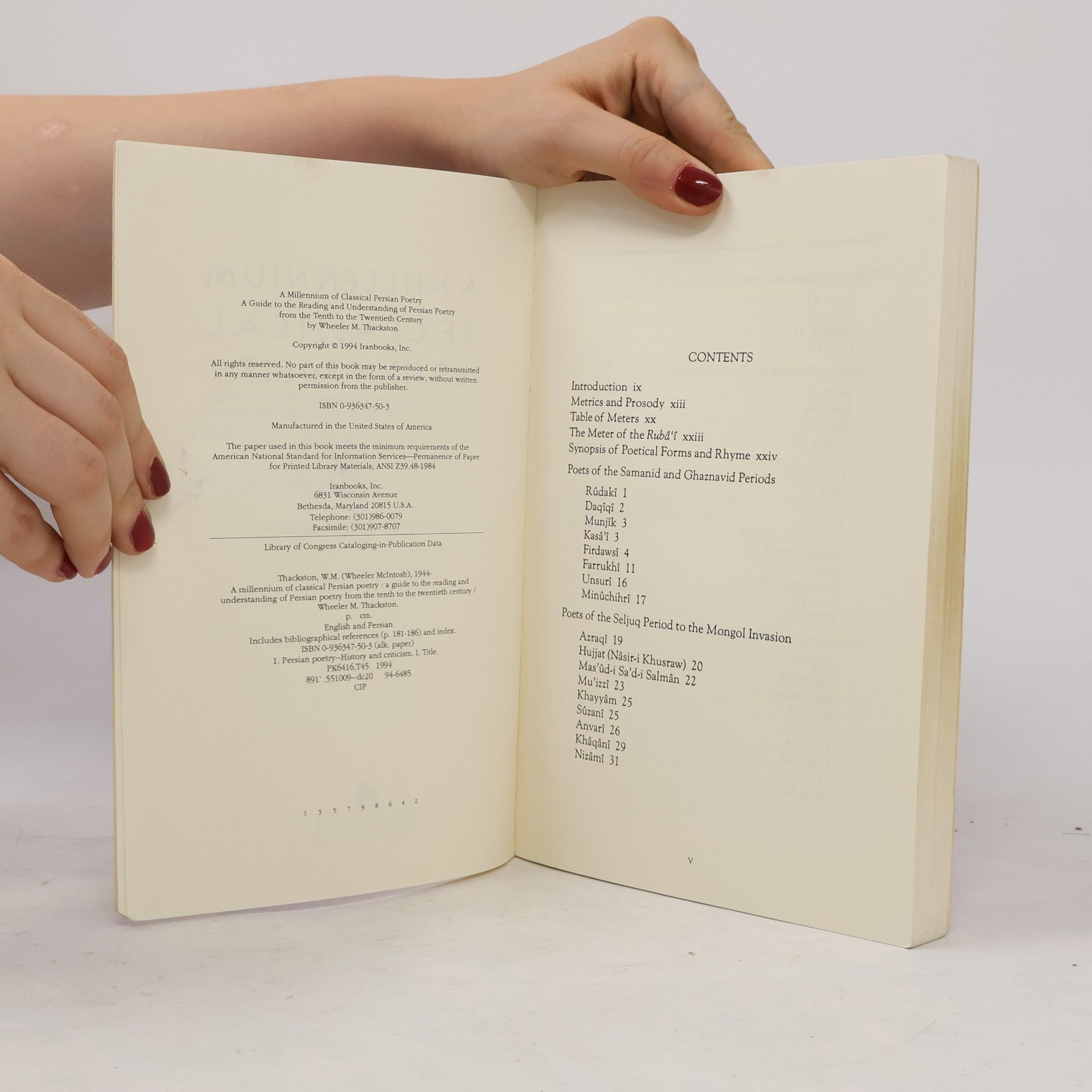 Wheeler McIntosh Thackston A Millennium of Classical Persian Poetry
