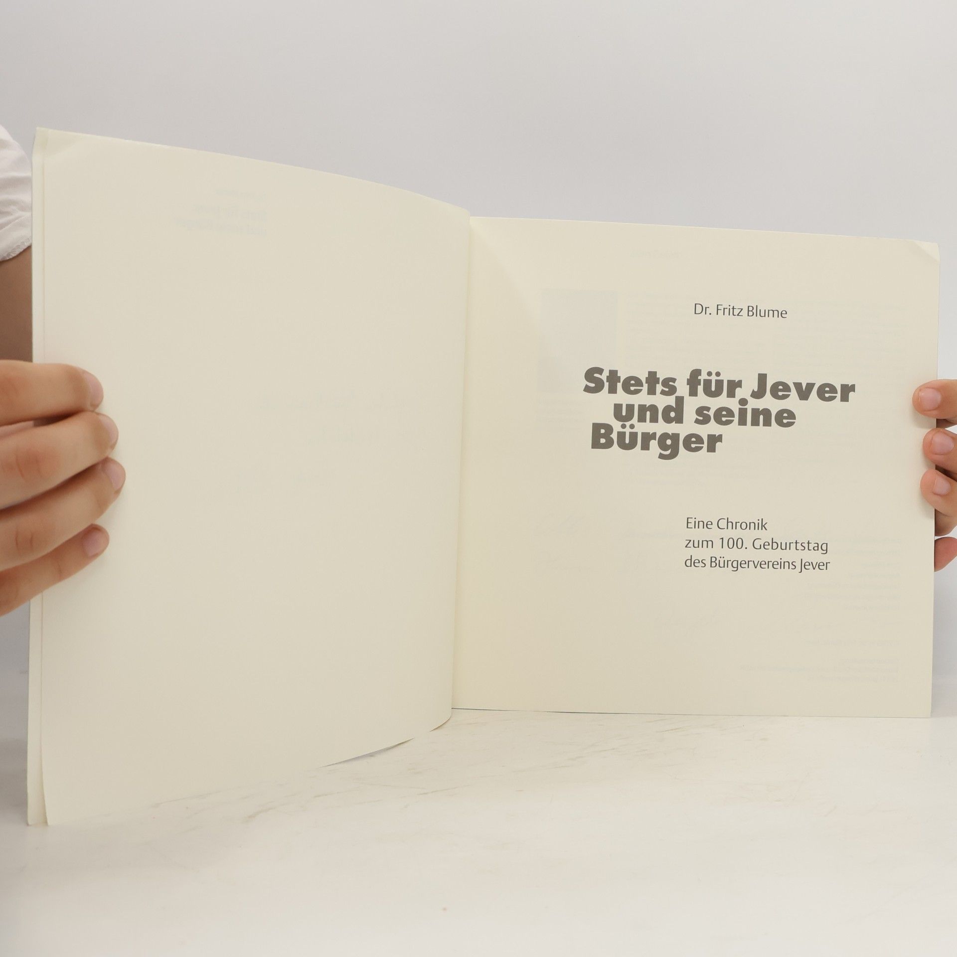 Fritz Blume Stets für Jever und seine Bürger