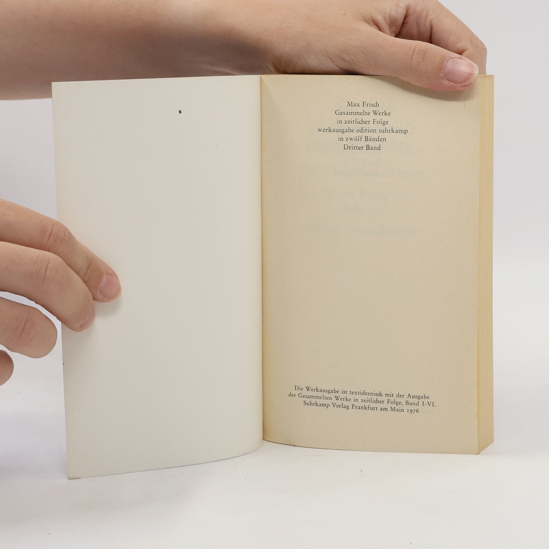 Max Frisch Gesammelte Werke in zeitlicher Folge 1944-1949. Band II. I