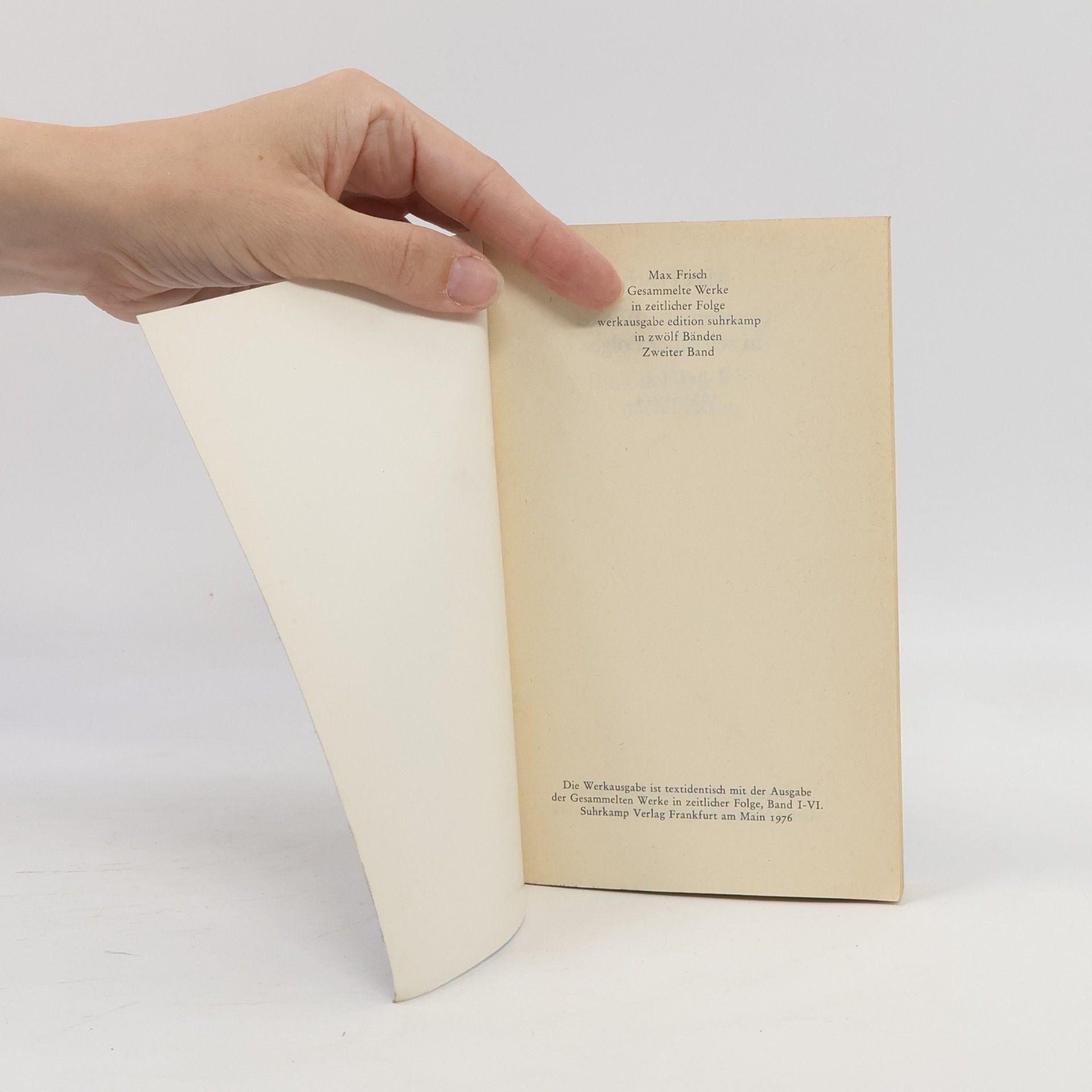 Max Frisch Gesammelte Werke in zeitlicher Folge Band I. 2