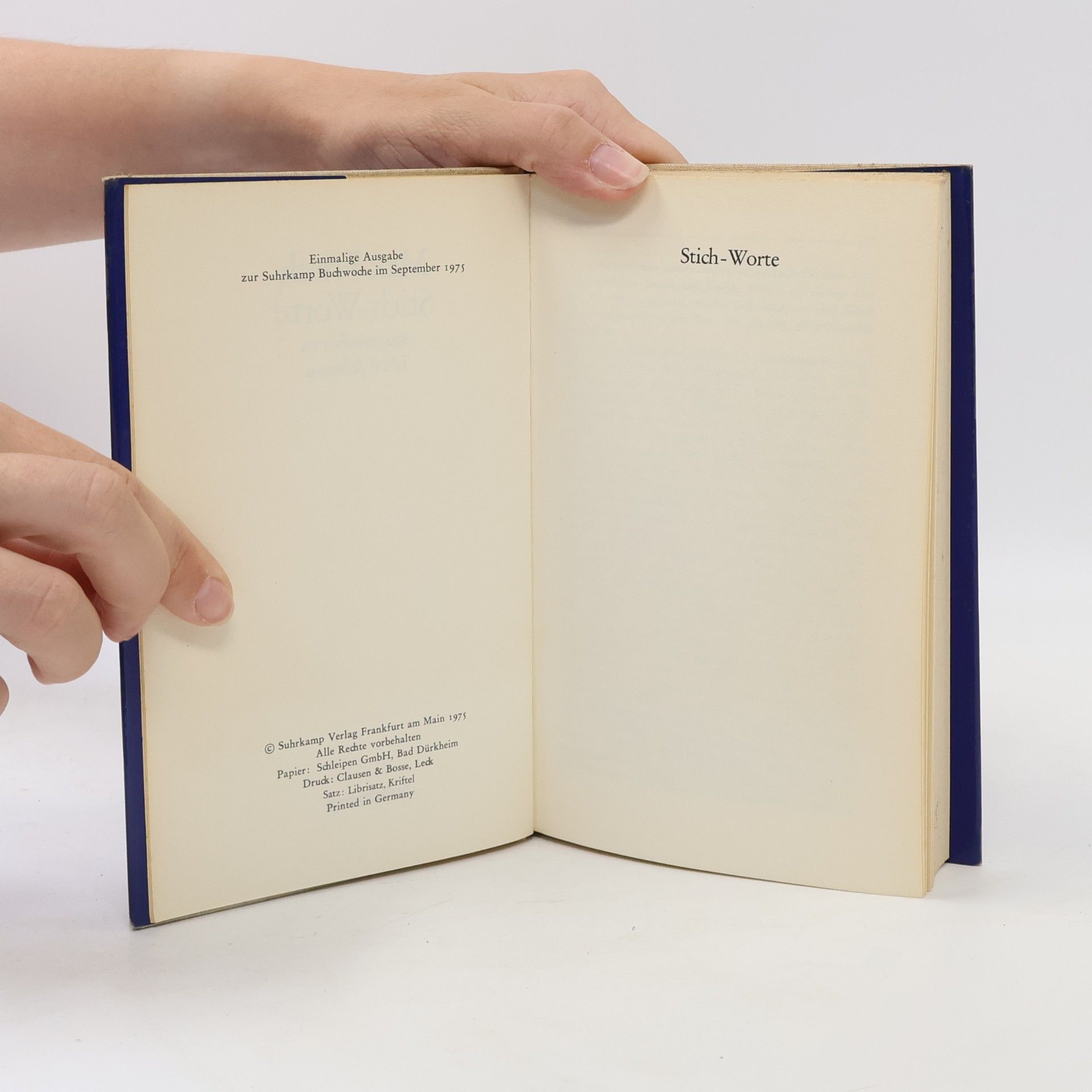 Max Frisch Stich-Worte