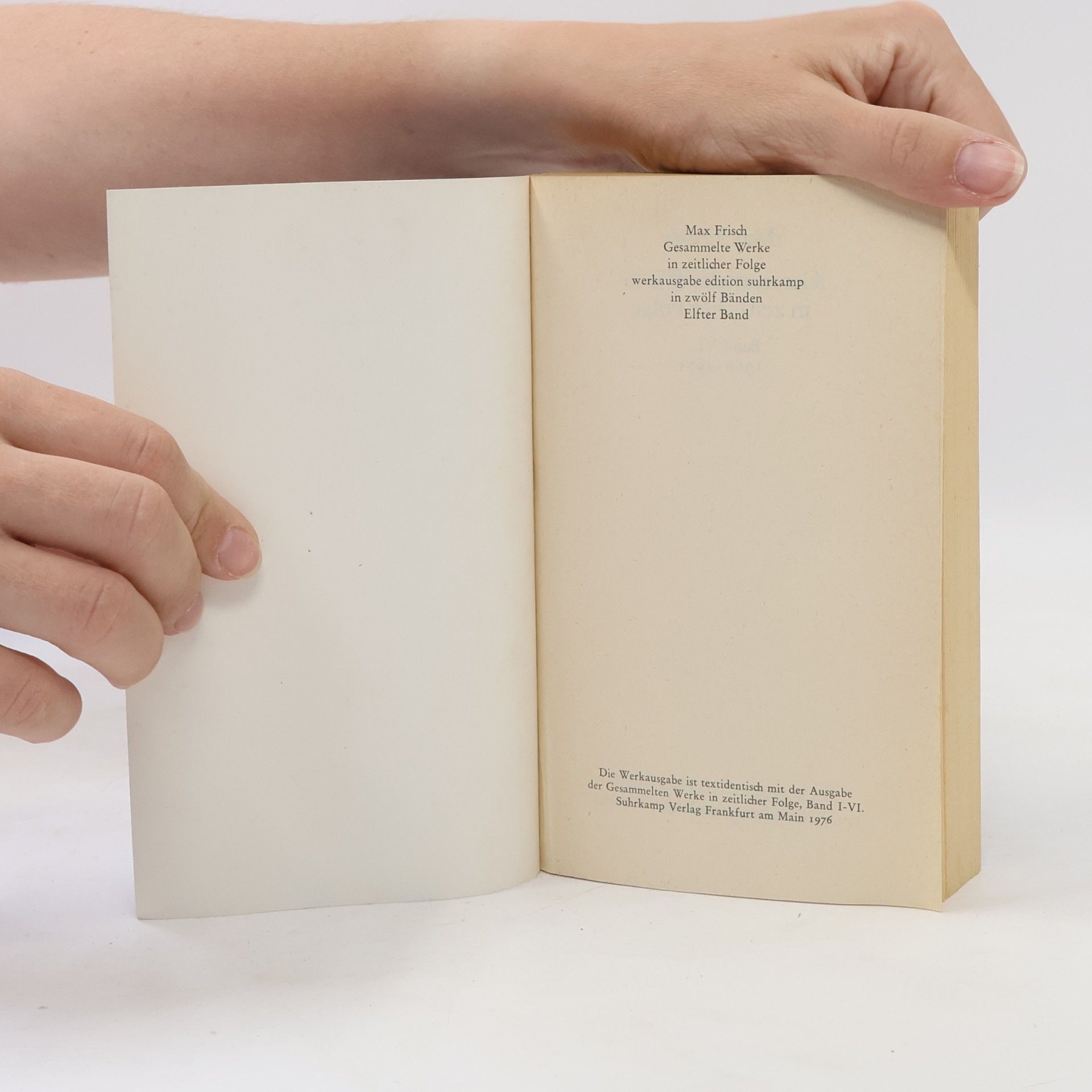Max Frisch Gesammelte Werke in zeitlicher Folge 1968-1975 Band VI.I