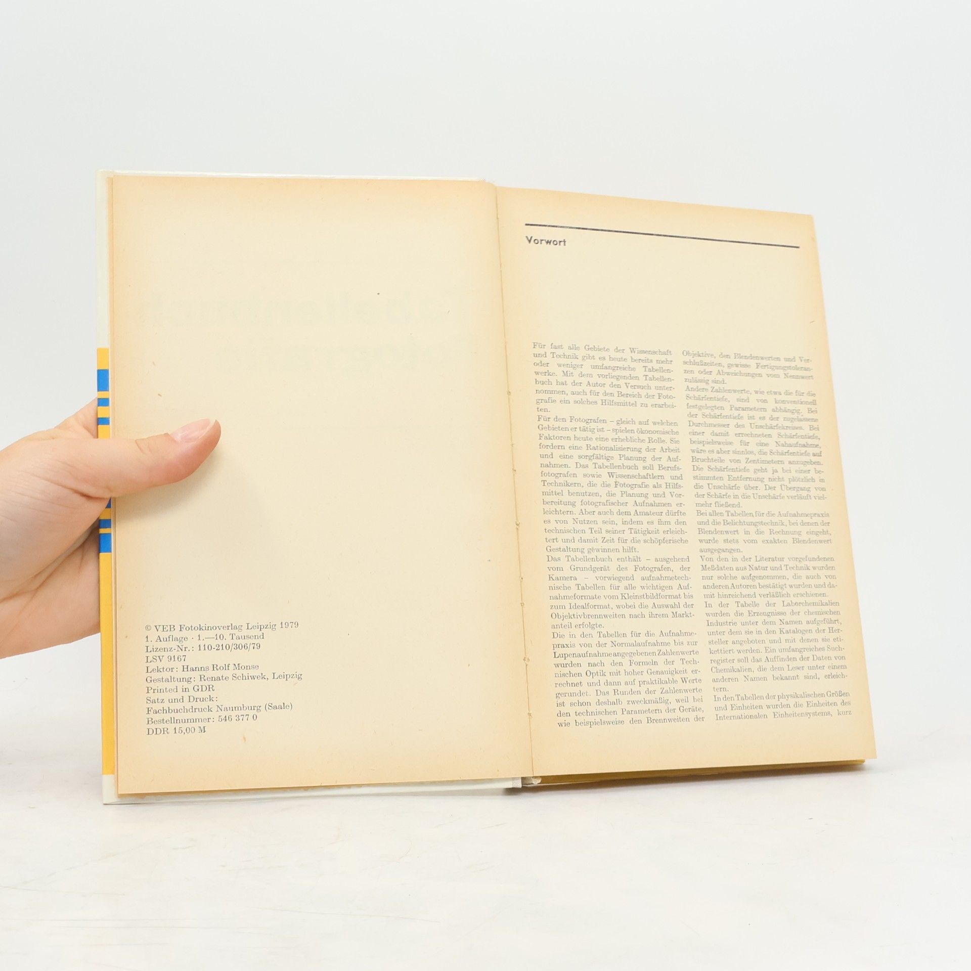 Werner Wunderlich Tabellenbuch Fotografie