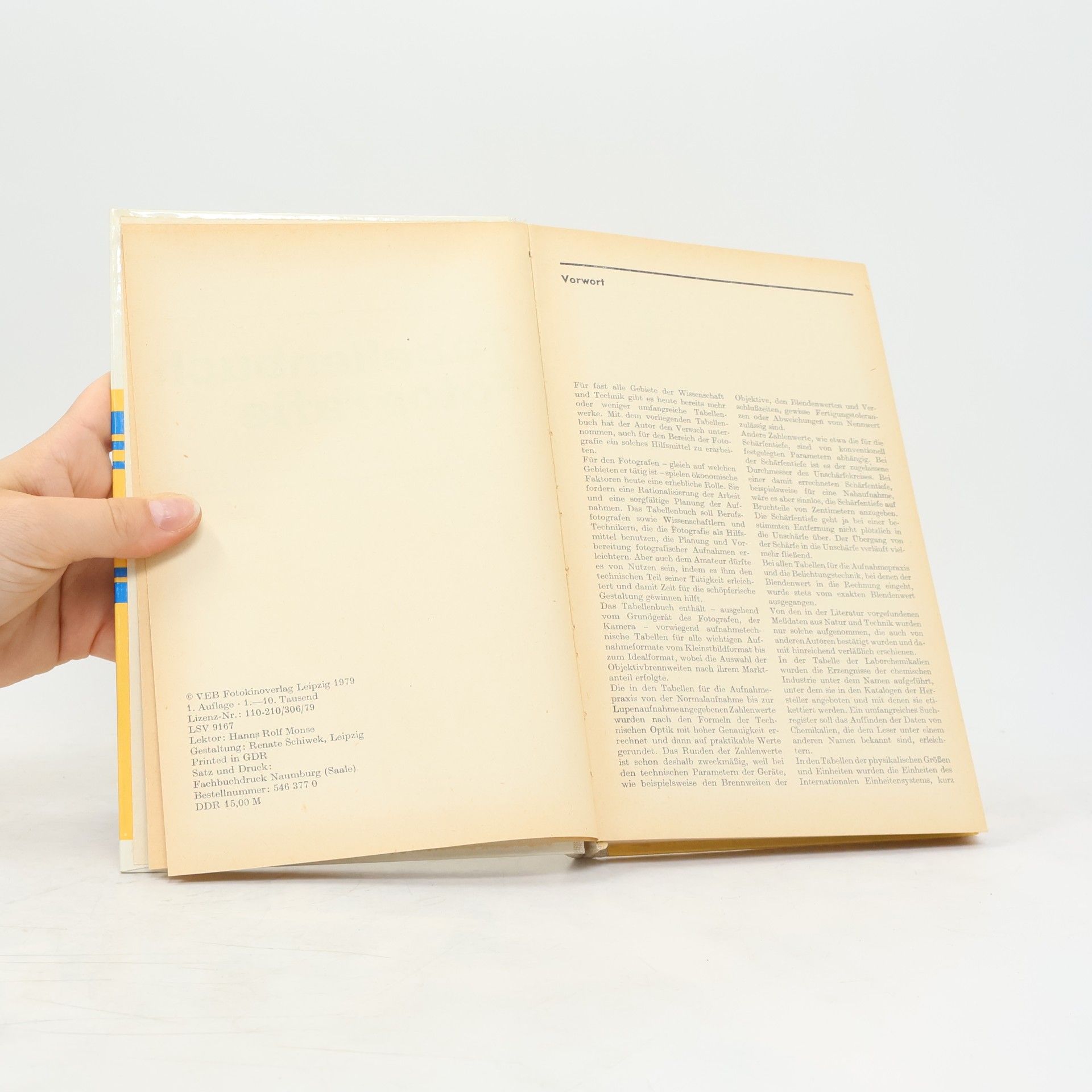 Werner Wunderlich Tabellenbuch Fotografie