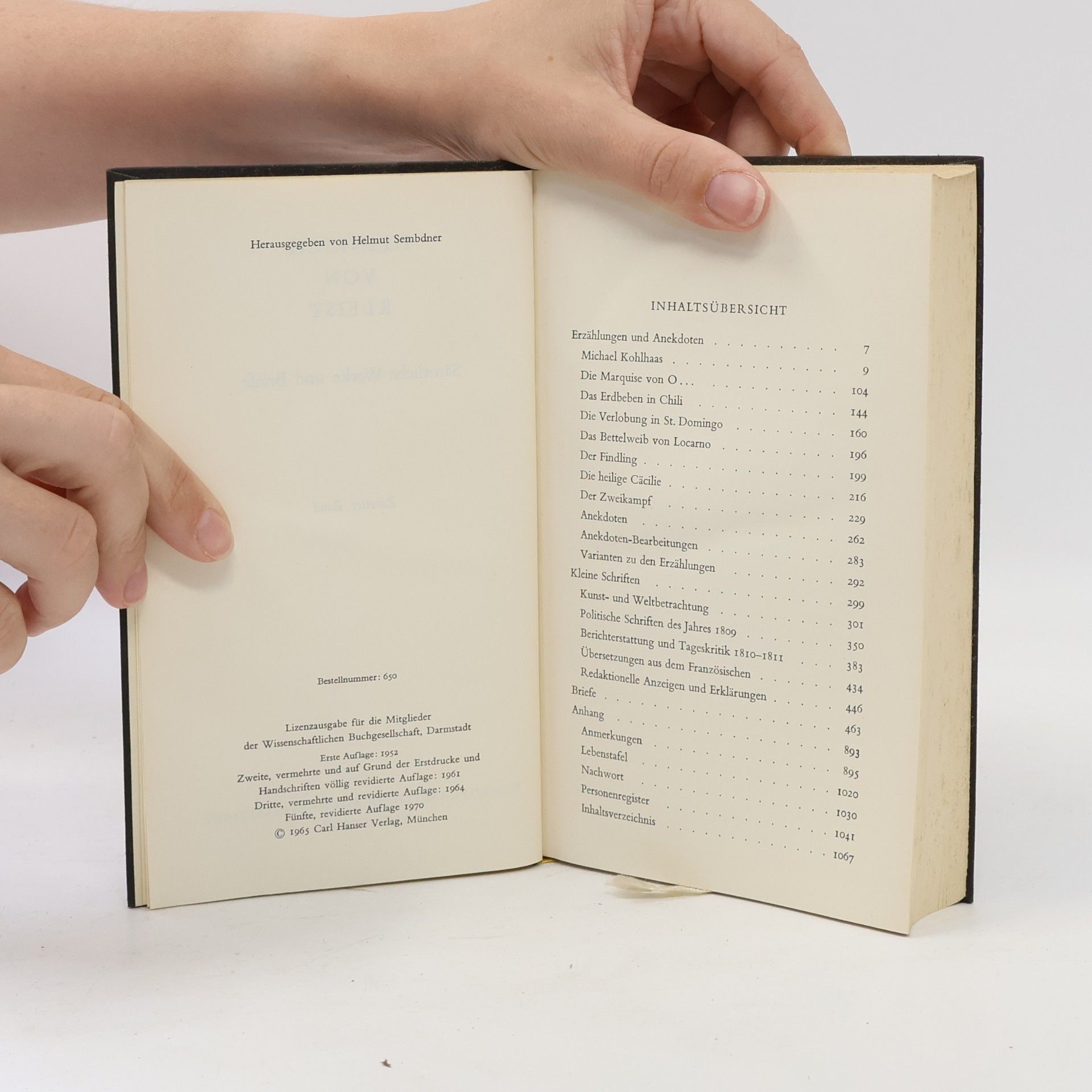 Heinrich von Kleist Sämtliche Werke und Briefe 2