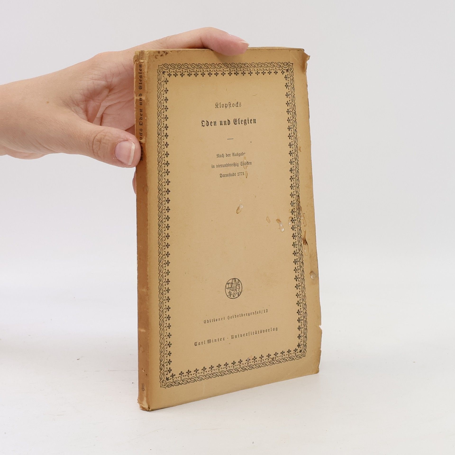 Autorenkollektiv Klopstocks Oden und Elegien. Nach der Ausgabe in vierunddreißig Stücken, Darmstatt 1771