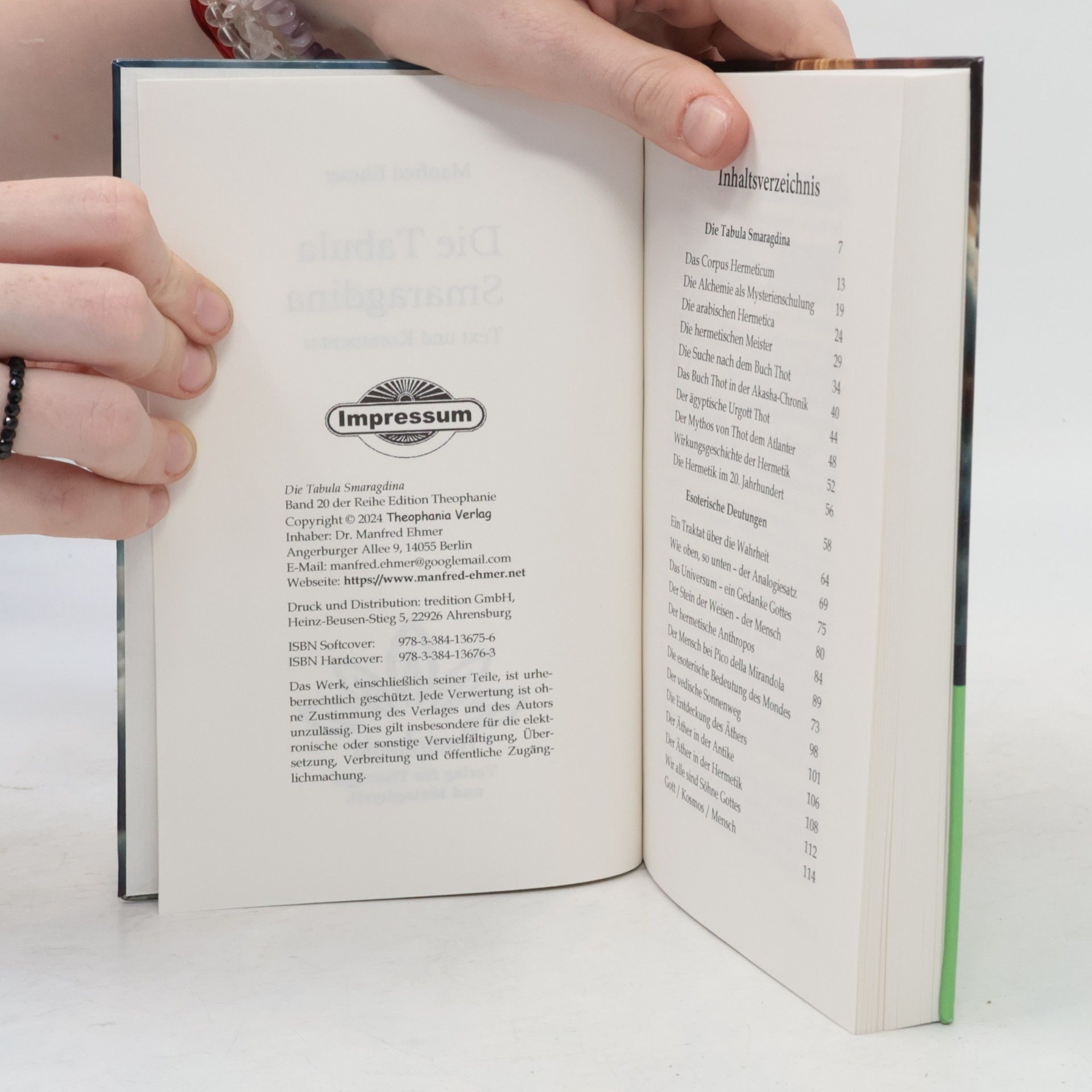 Dr. Manfred Ehmer Edition Theophanie: Die Tabula Smaragdina