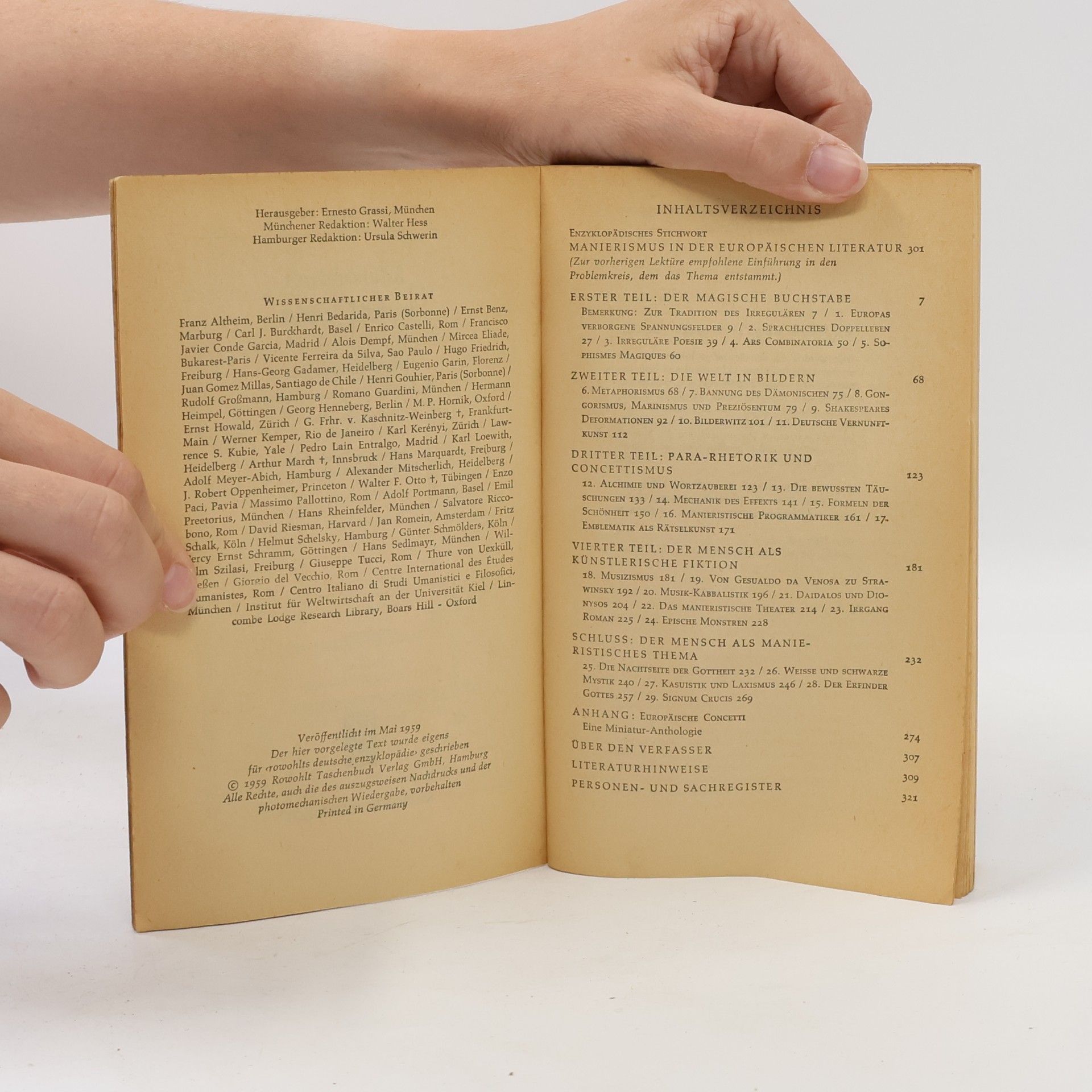Gustav René Hocke Manierismus in der Literatur