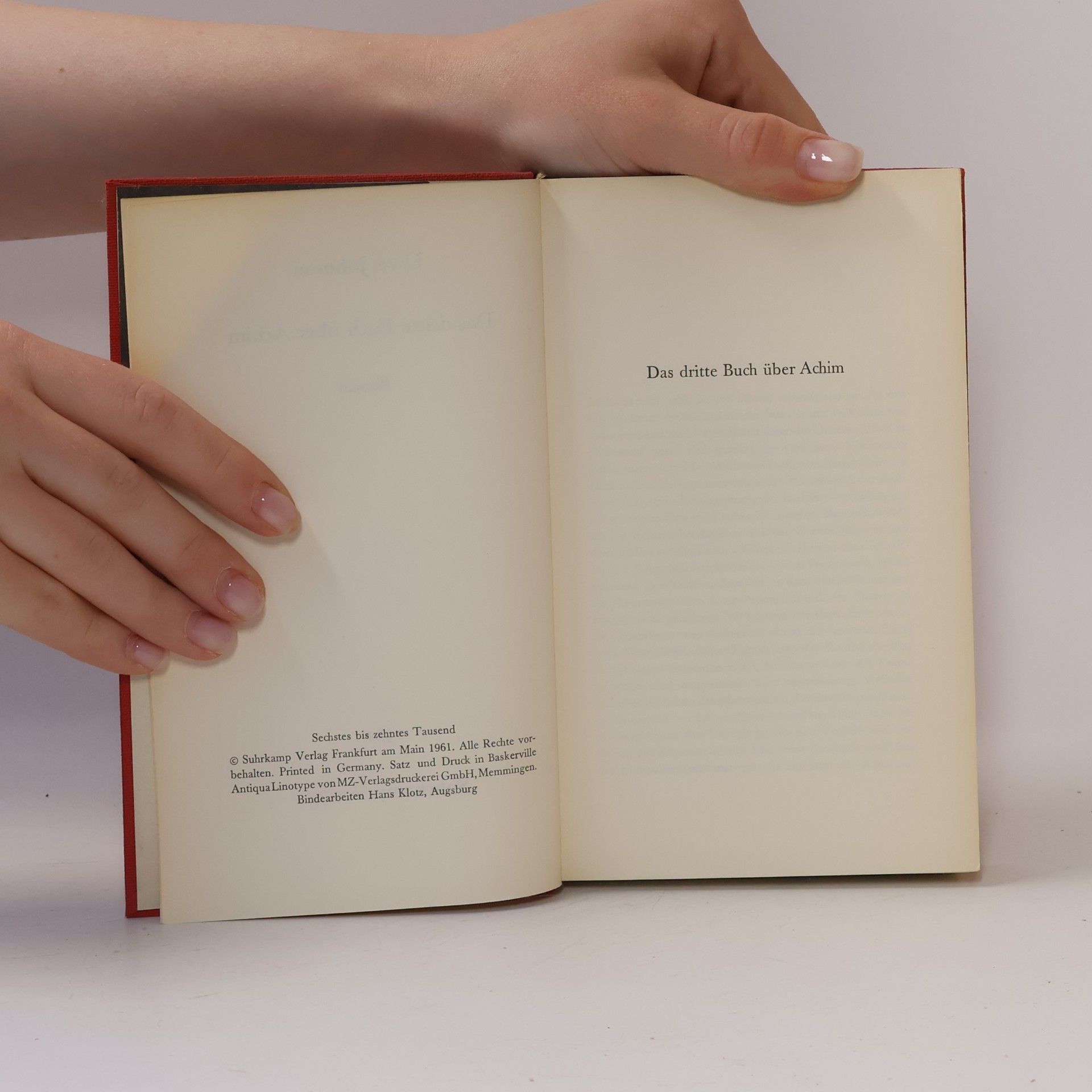 Uwe Johnson Das dritte Buch uber Achim