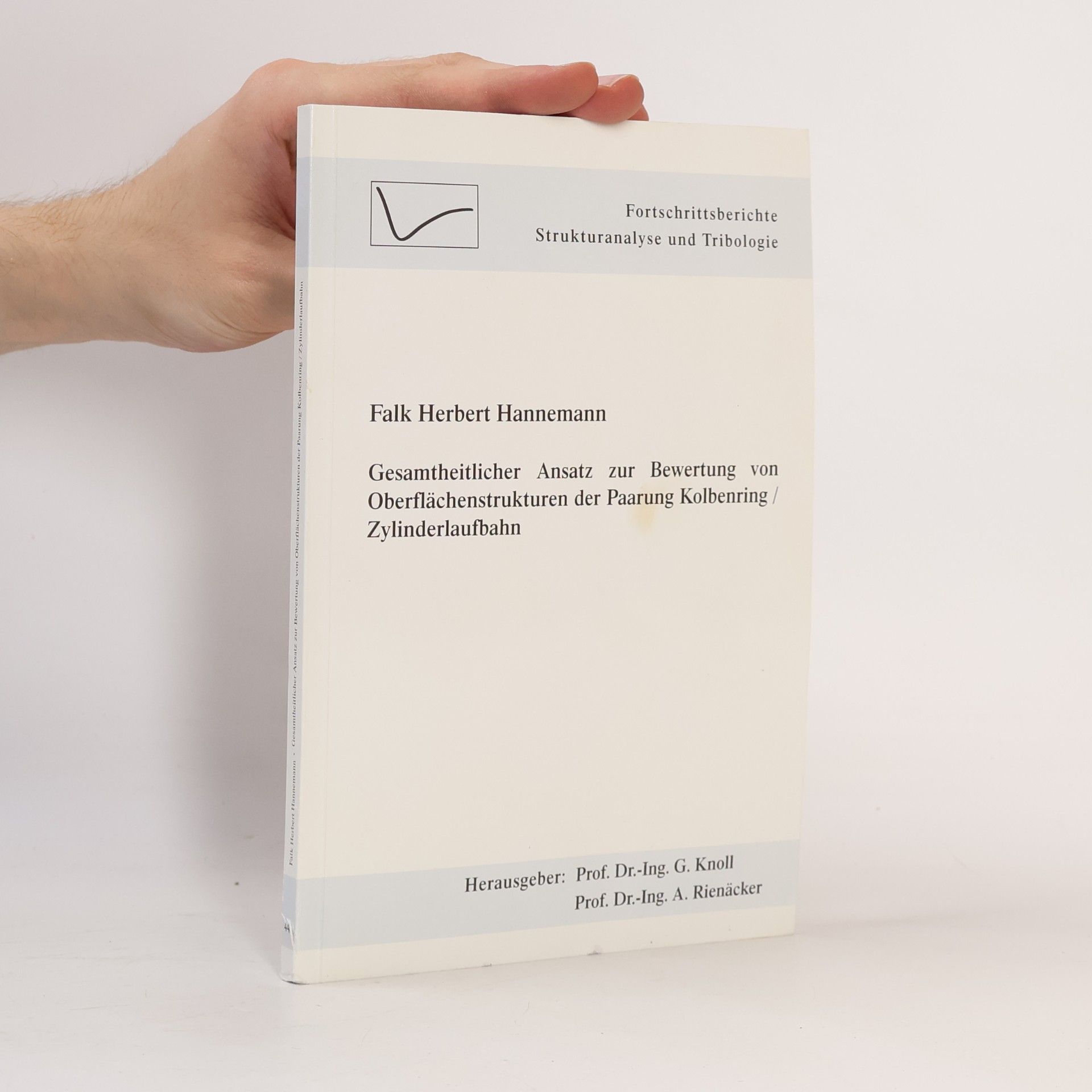 Falk Herbert Hannemann Gesamtheitlicher Ansatz zur Bewertung von Oberflächenstrukturen der Paarung Kolbenring. Zylinderlaufbahn