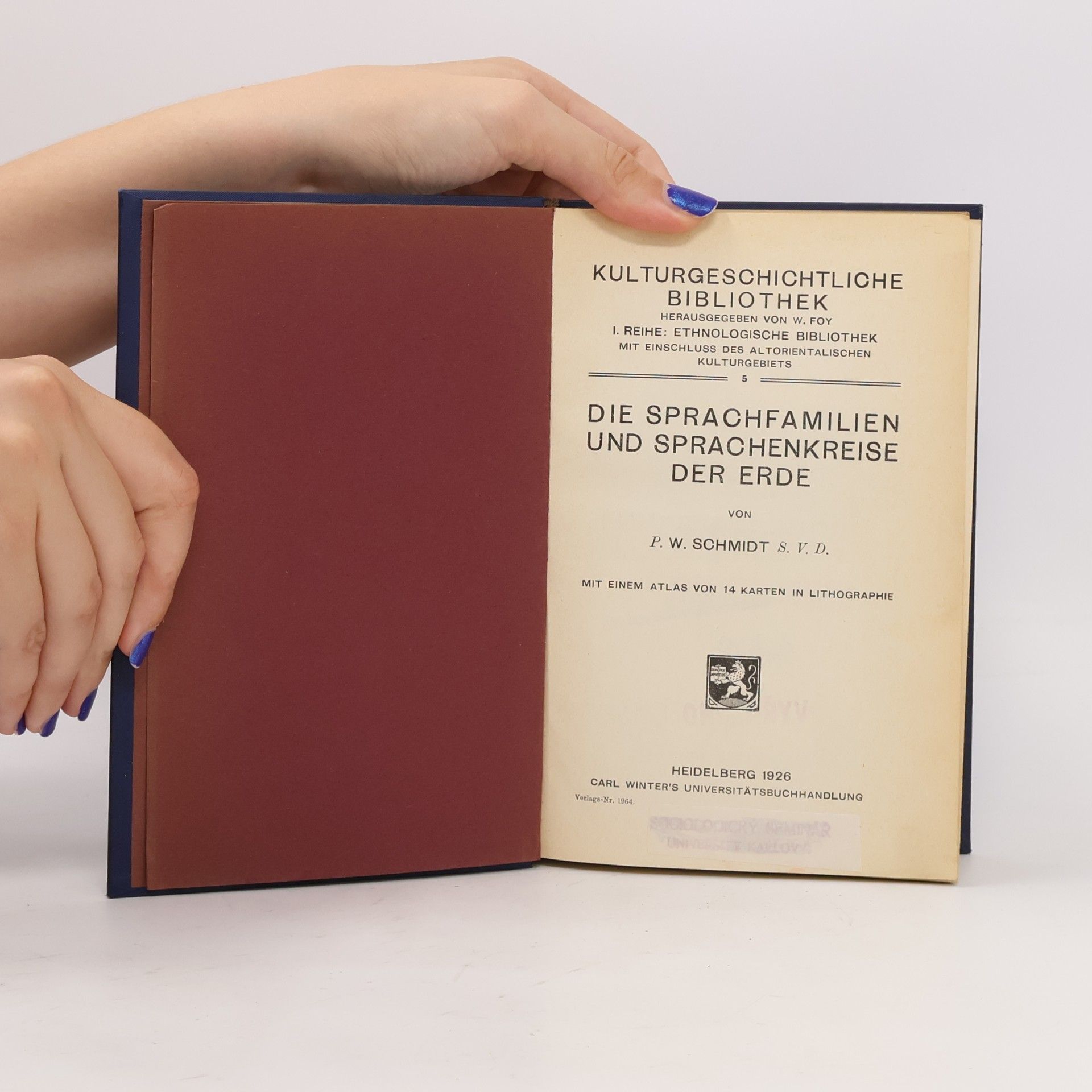 P. W. Schmidt  Die Sprachfamilien und Sprachenkreise der Erde