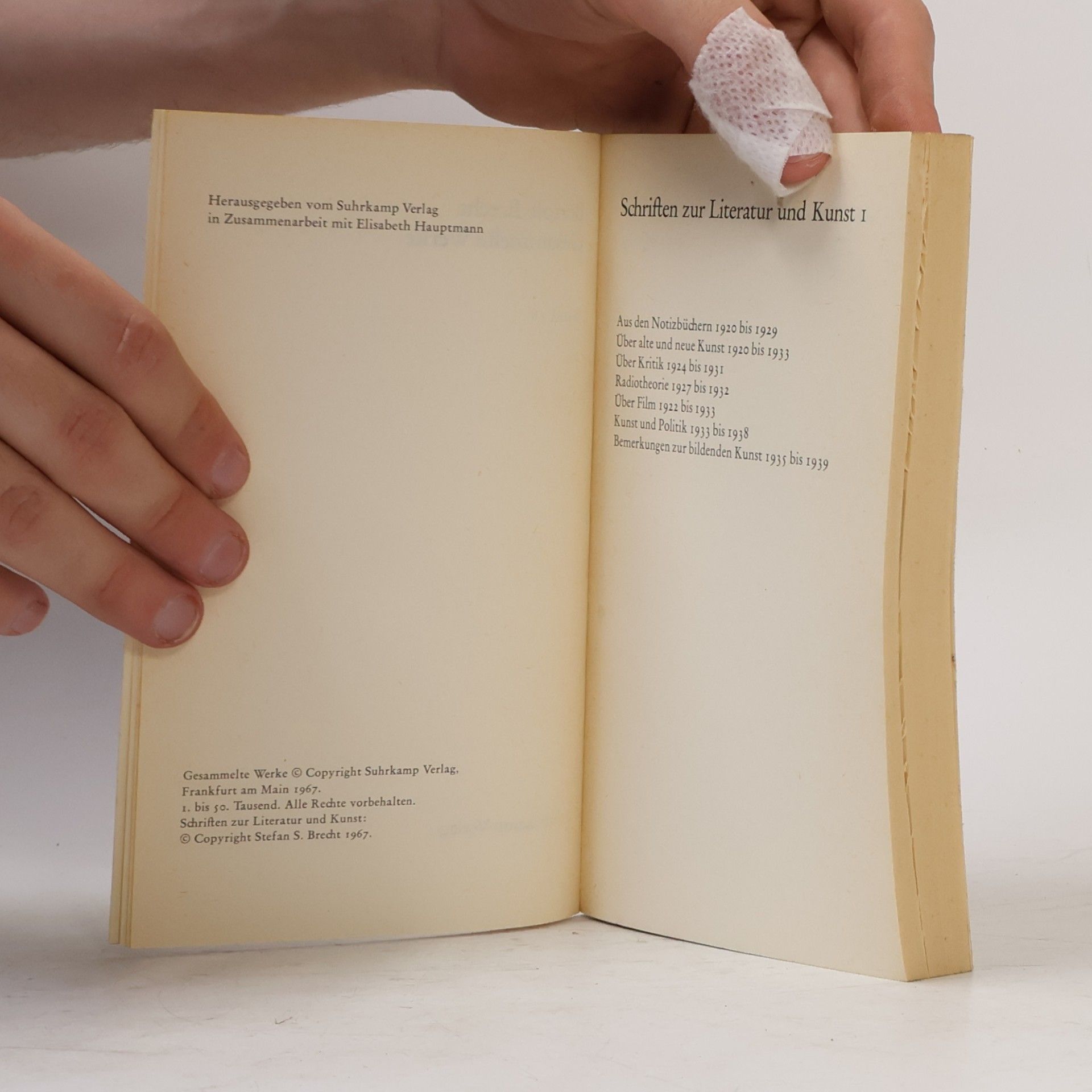 Bertolt Brecht Gesammelte Werke 18. Schriften zur Literatur und Kunst 1
