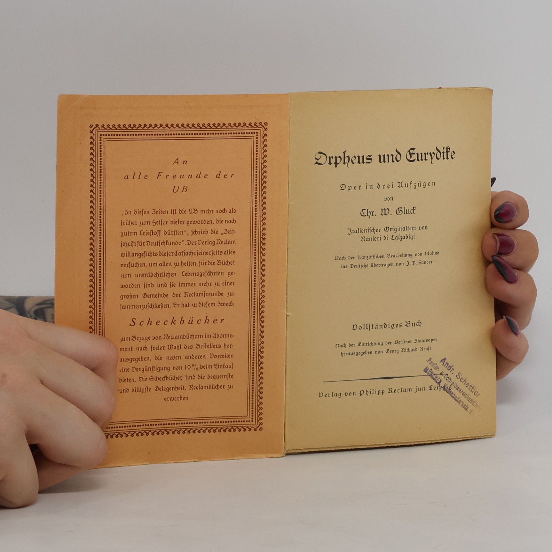 Christoph Willibald Gluck Orpheus und Eurydike