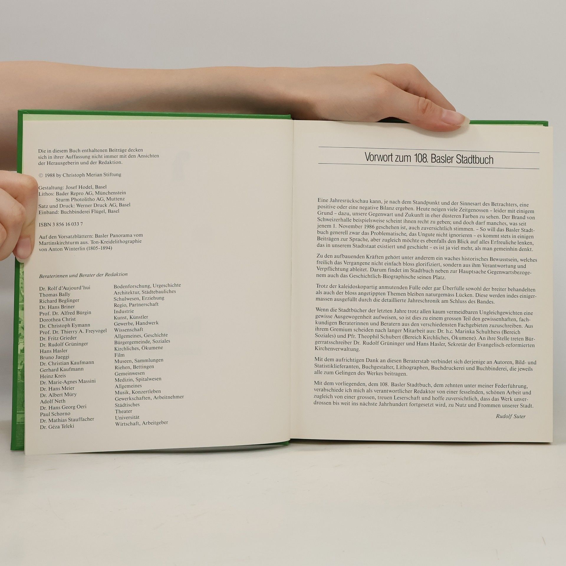 Basler Stadtbuch 1987. Ausgabe 1988