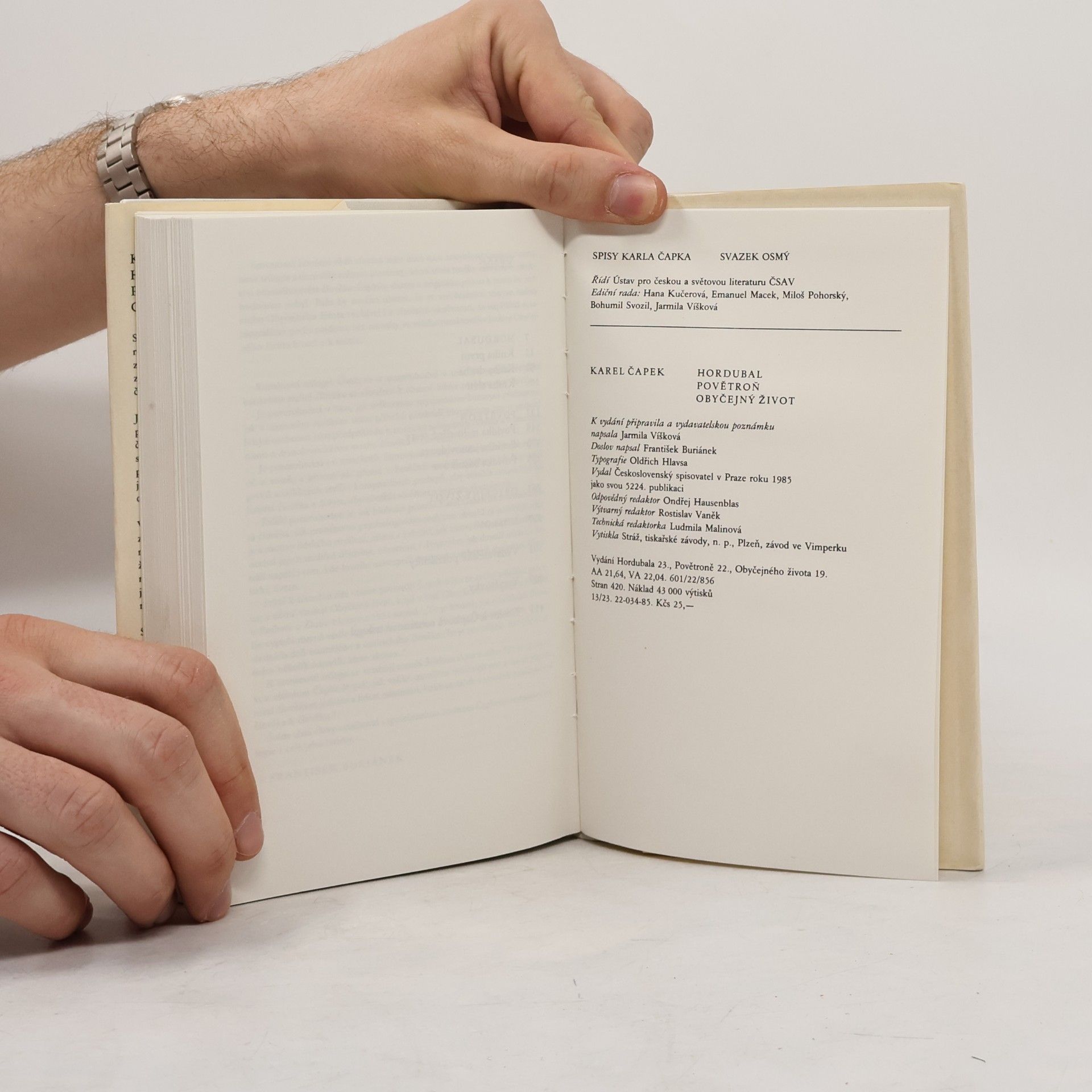 Karel Čapek Spisy VIII. Hordubal. Povětroň. Obyčejný život