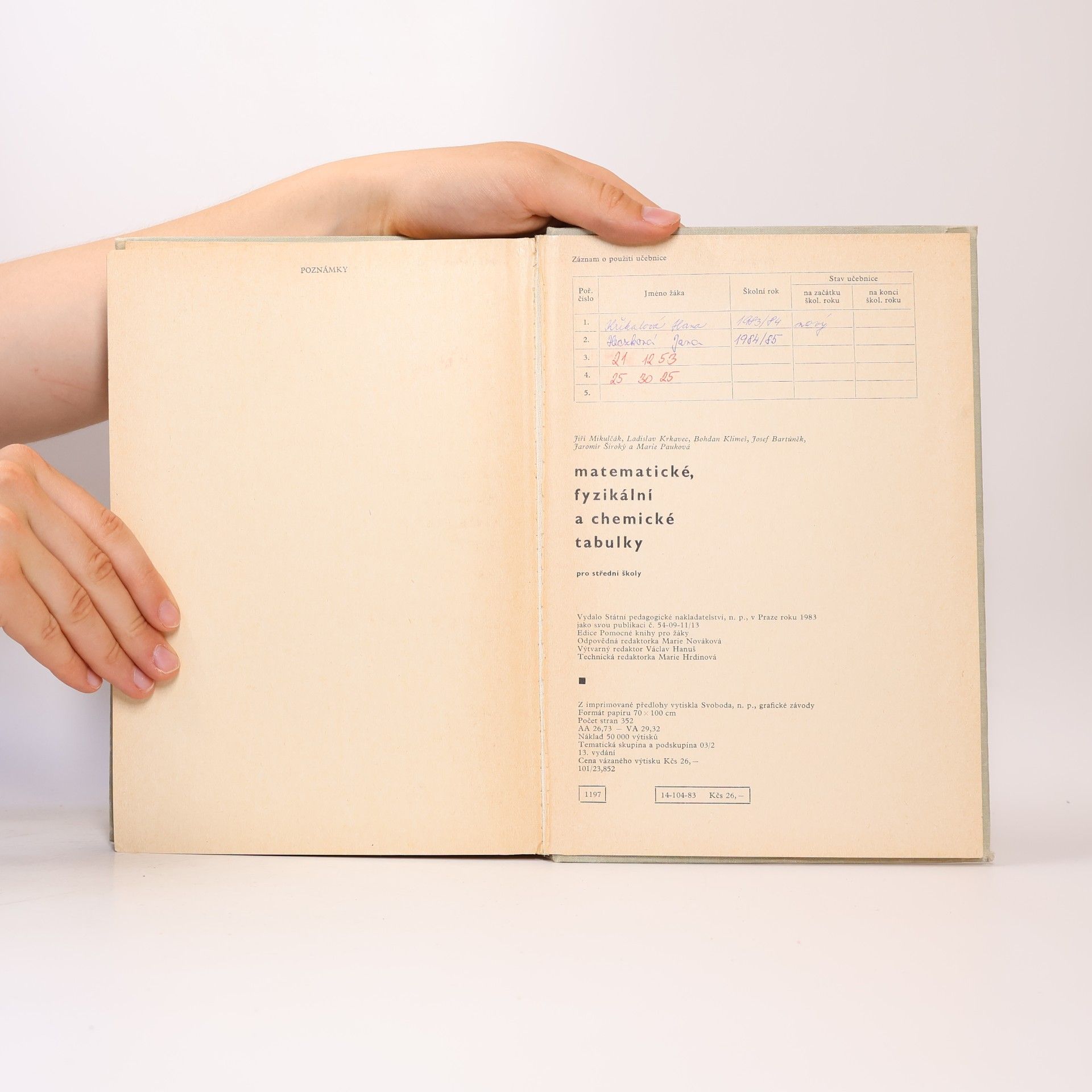 Jiří Mikulčák Matematické, fyzikální a chemické tabulky pro střední školy