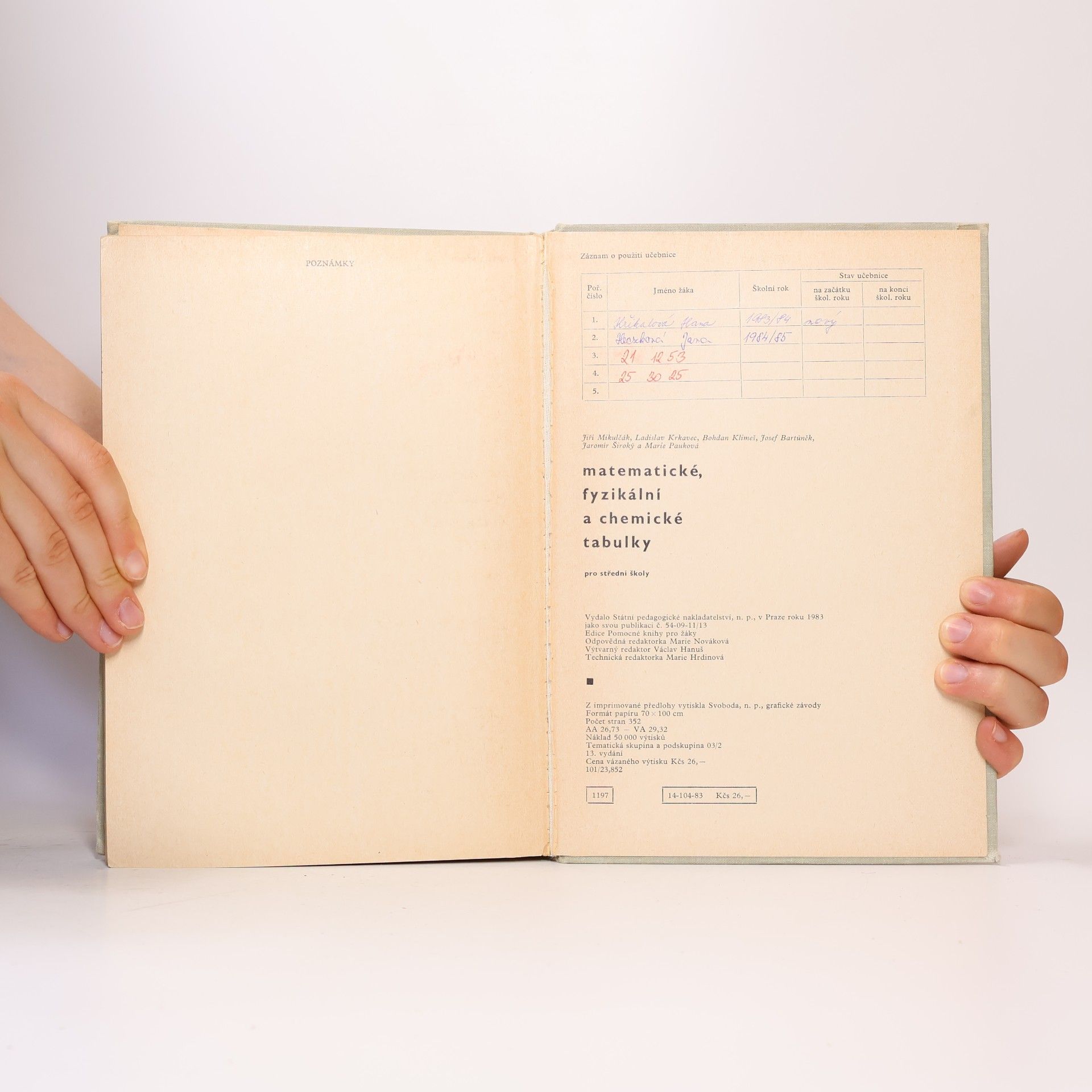 Jiří Mikulčák Matematické, fyzikální a chemické tabulky pro střední školy