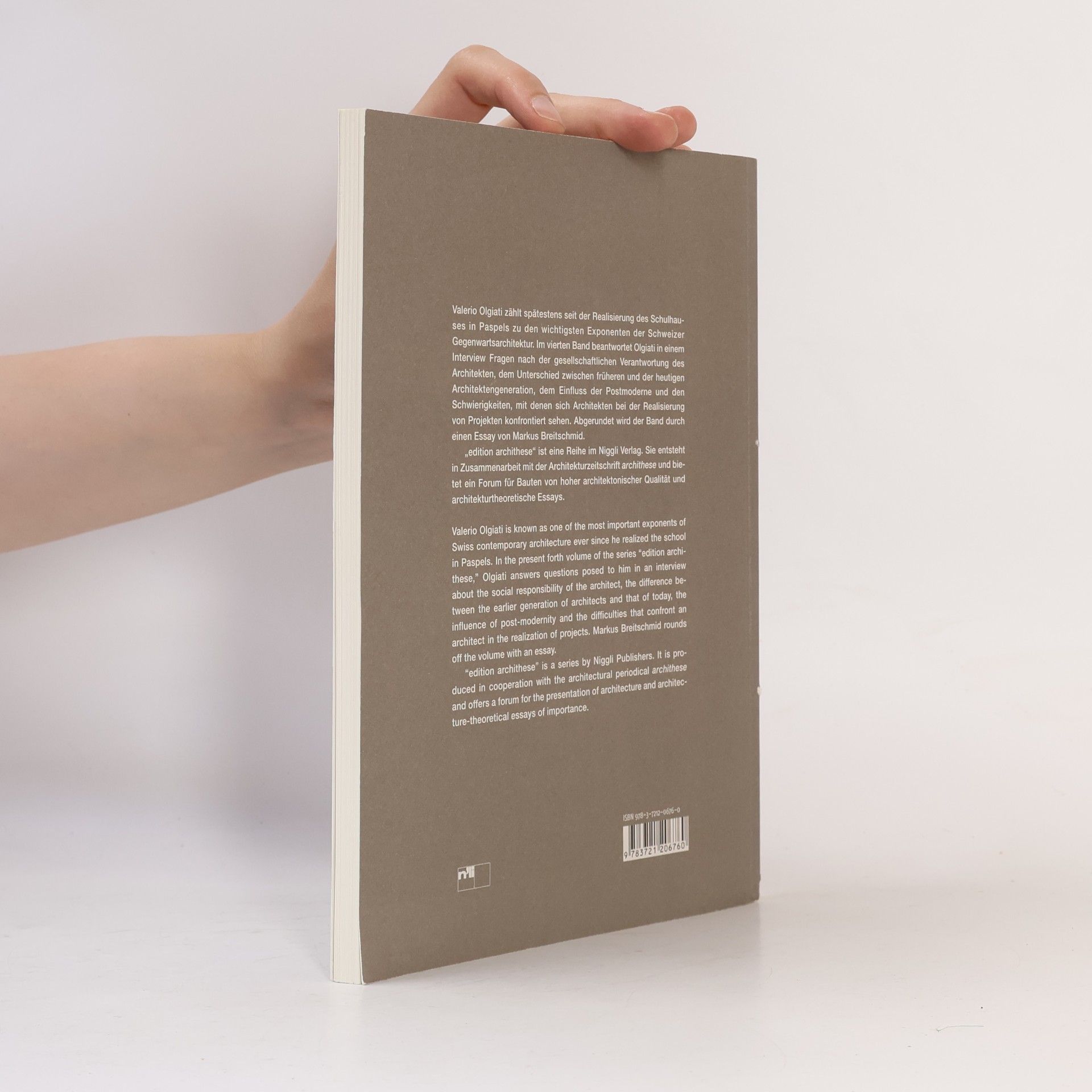 Markus Breitschmid Die Bedeutung der Idee in der Architektur von Valerio Olgiati