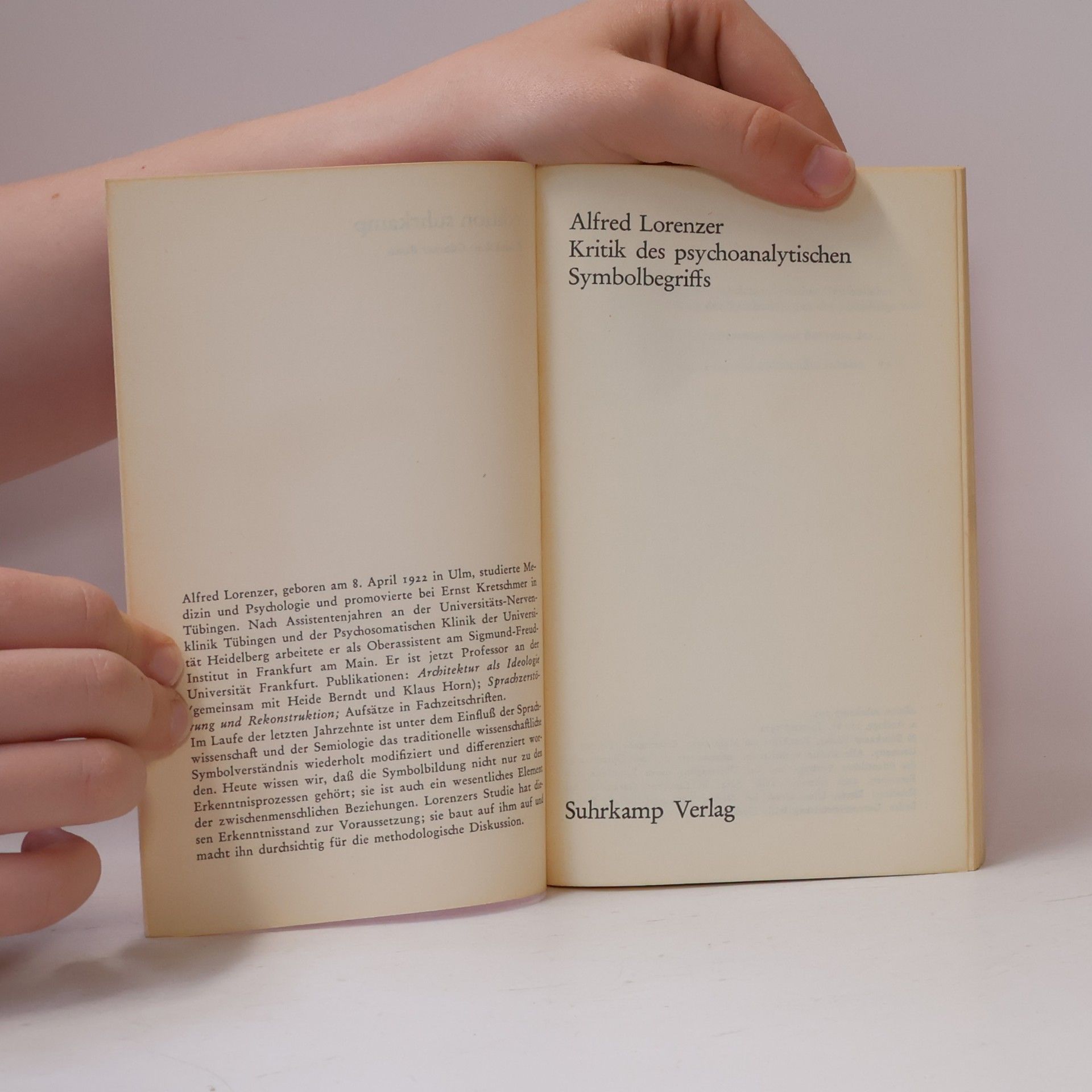 Alfred Lorenzer Kritik des psychoanalytischen Symbolbegriffs